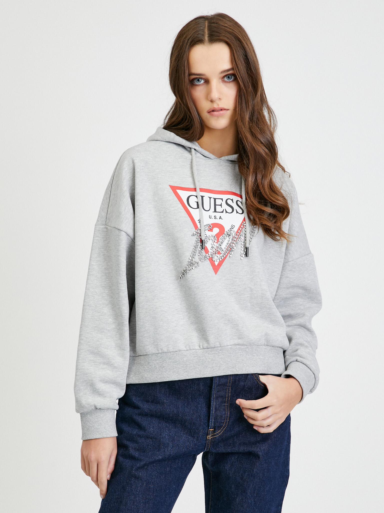 Guess Sweatshirt Siv - Pepit.bg