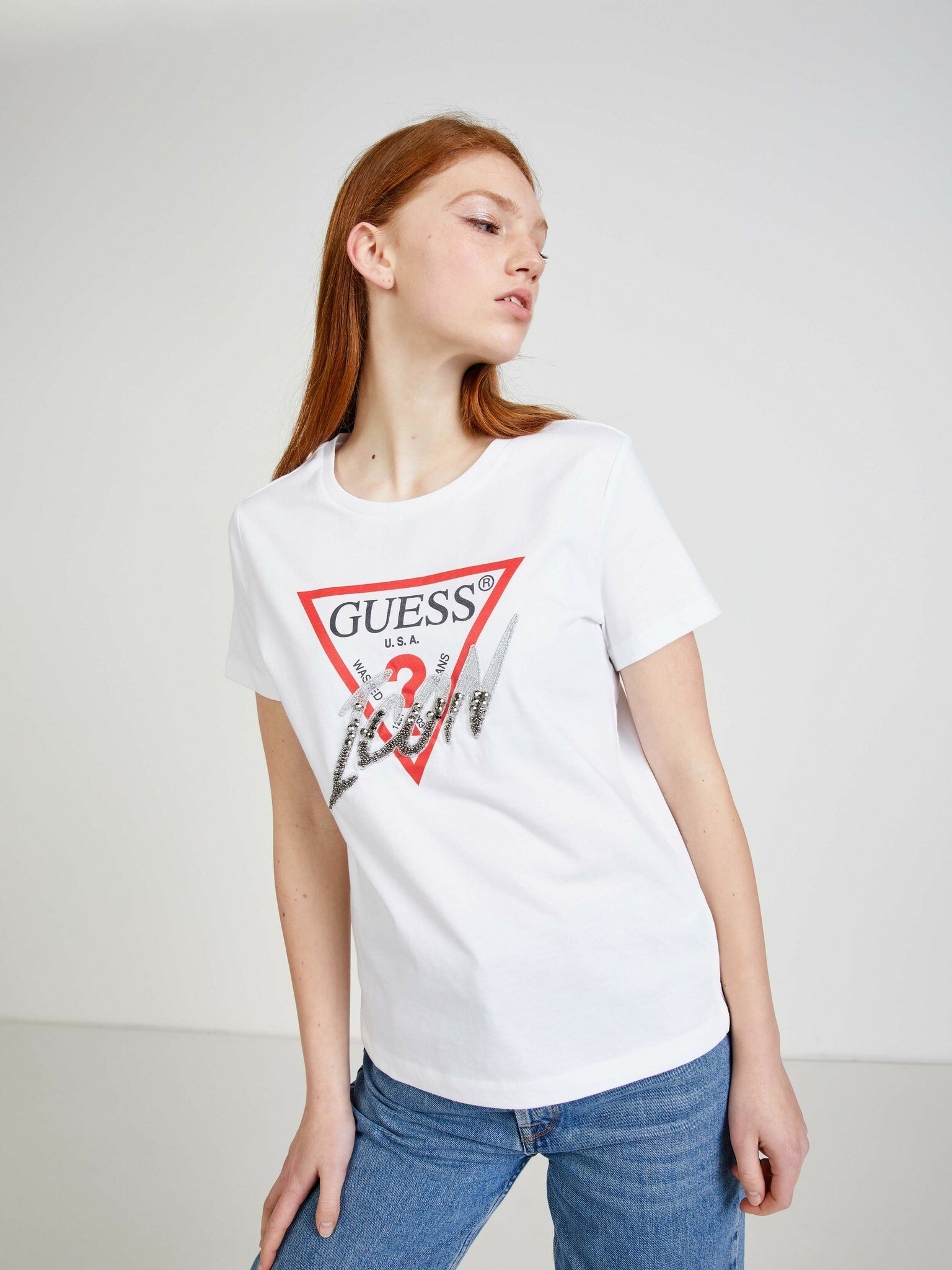 Guess T-shirt Byal - Pepit.bg