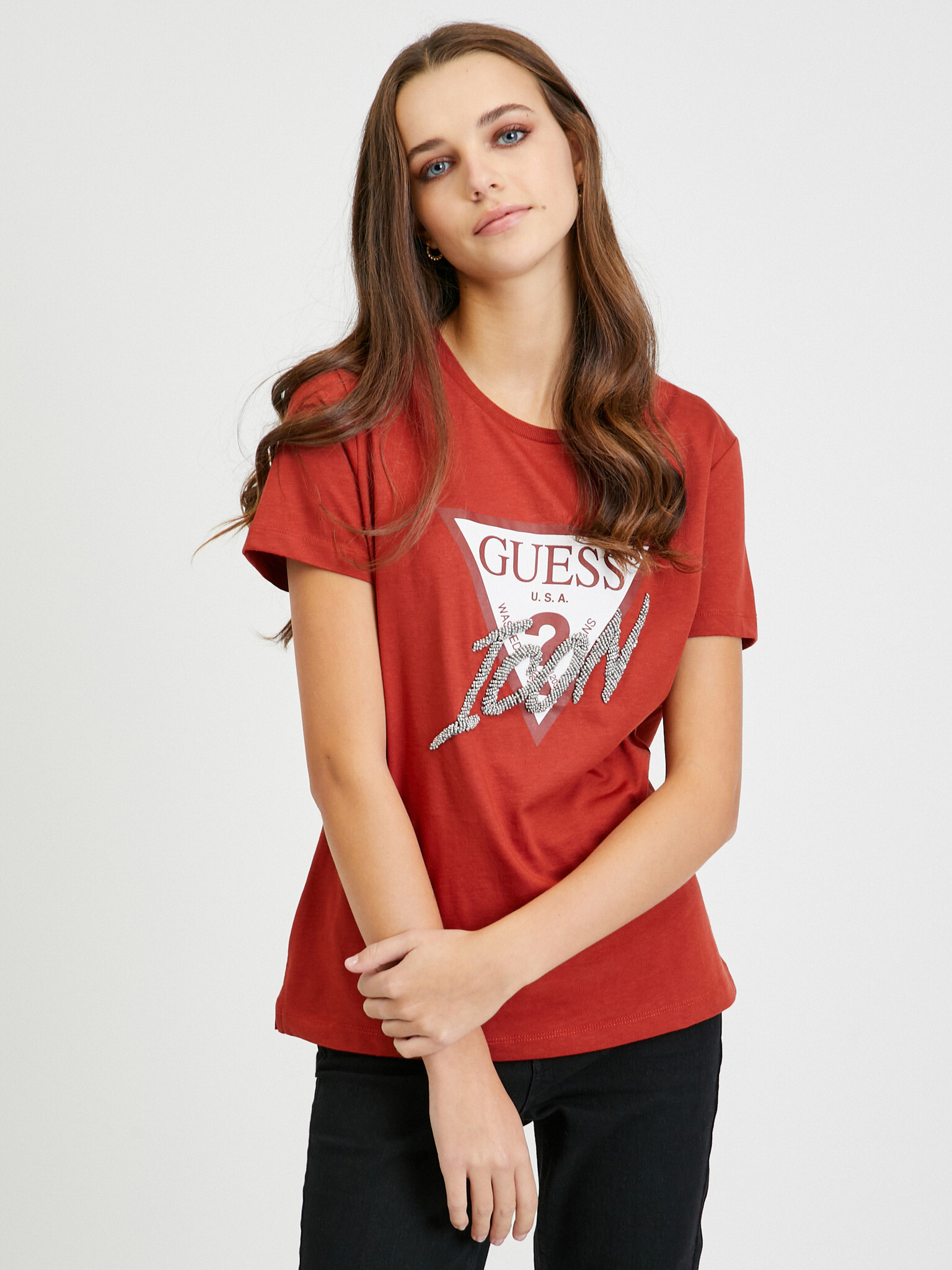 Guess T-shirt Cherven - Pepit.bg