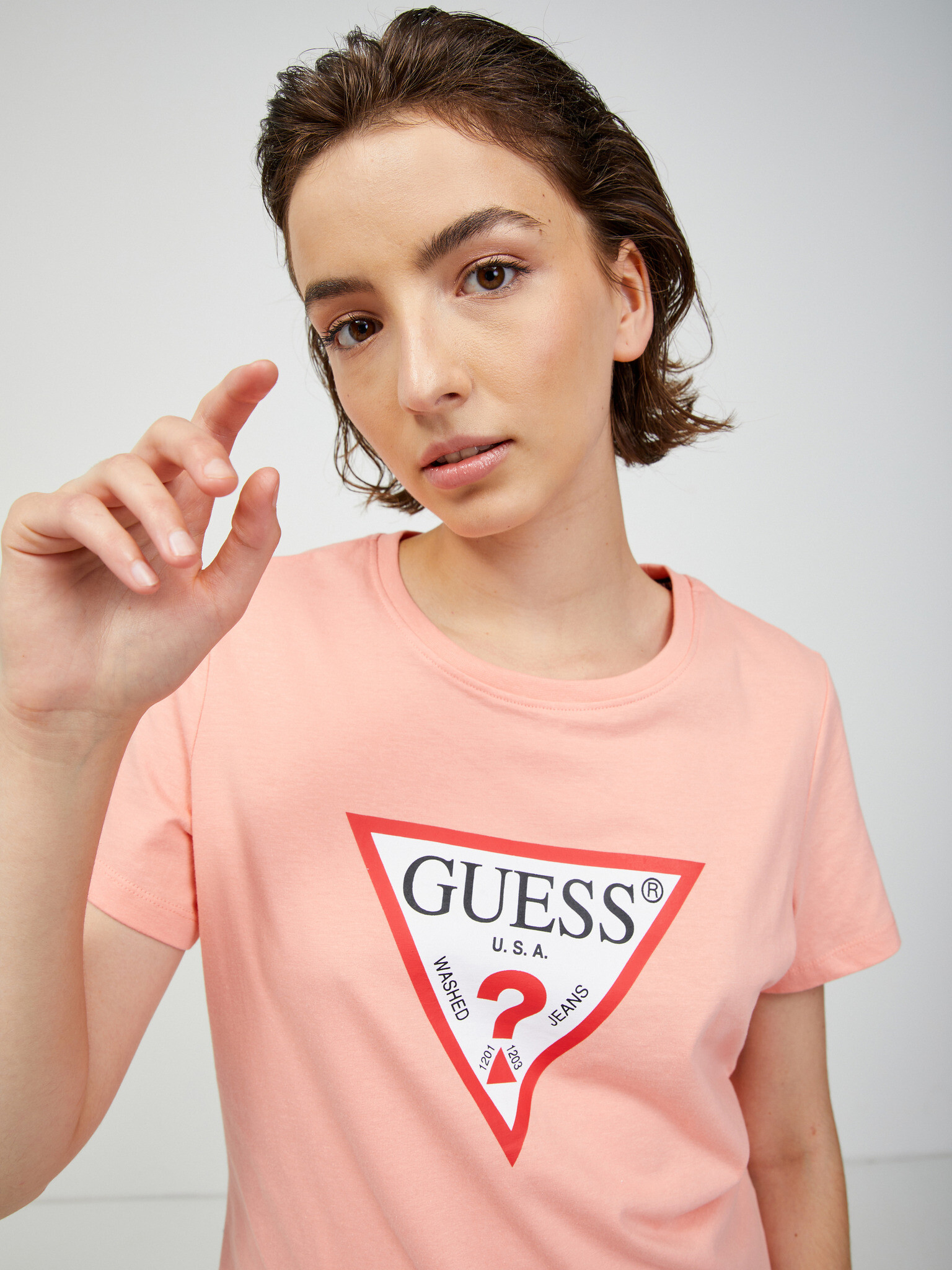 Guess T-shirt Oranzhev - Pepit.bg