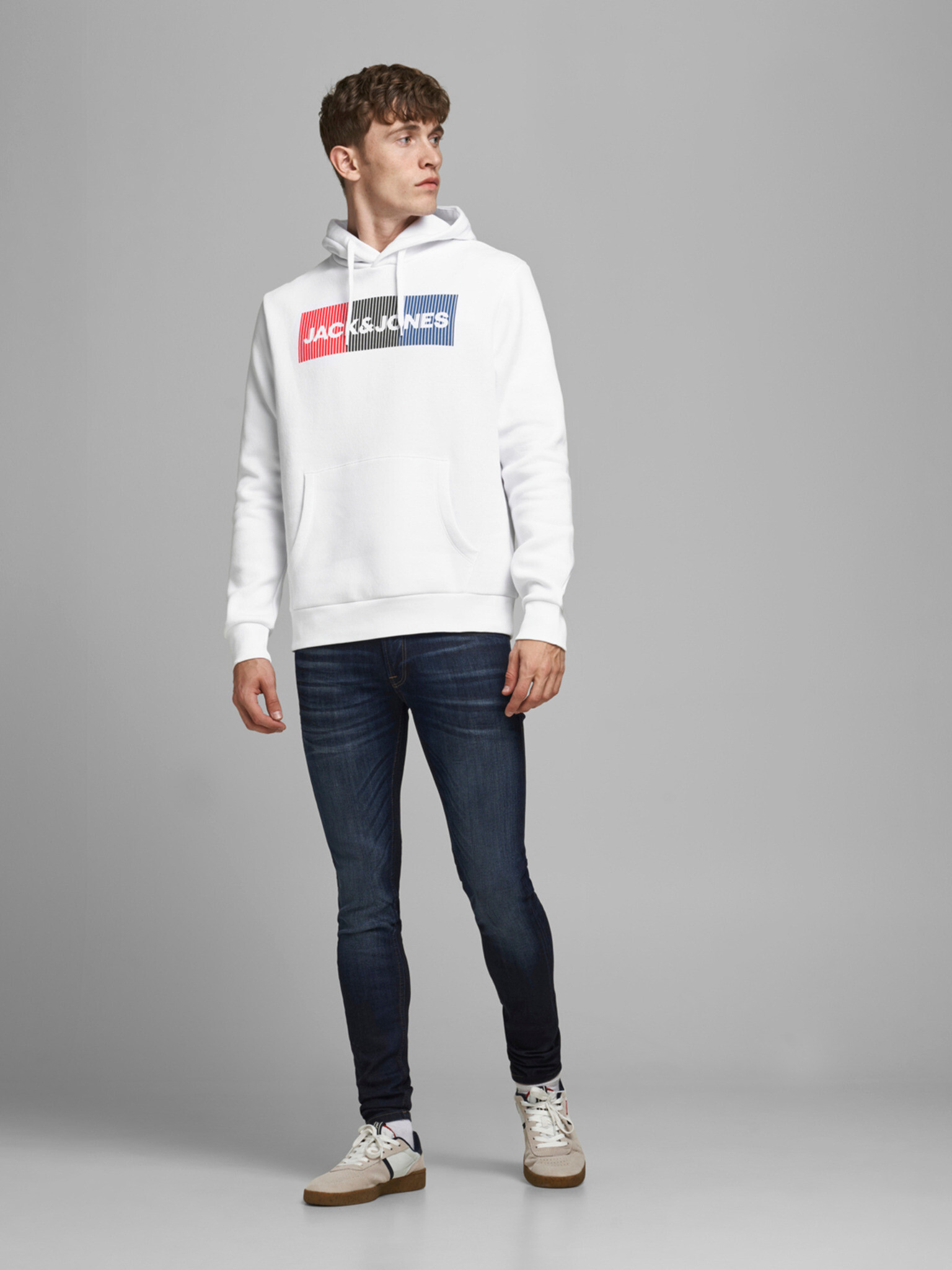 Jack & Jones Corp Sweatshirt Byal - Pepit.bg