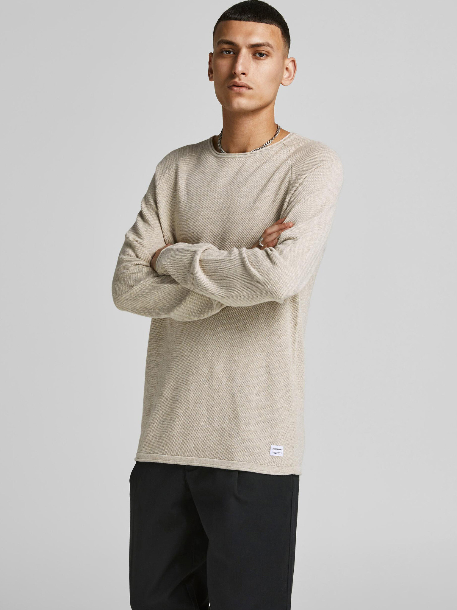 Jack & Jones Ehill Пуловер Byal - Pepit.bg