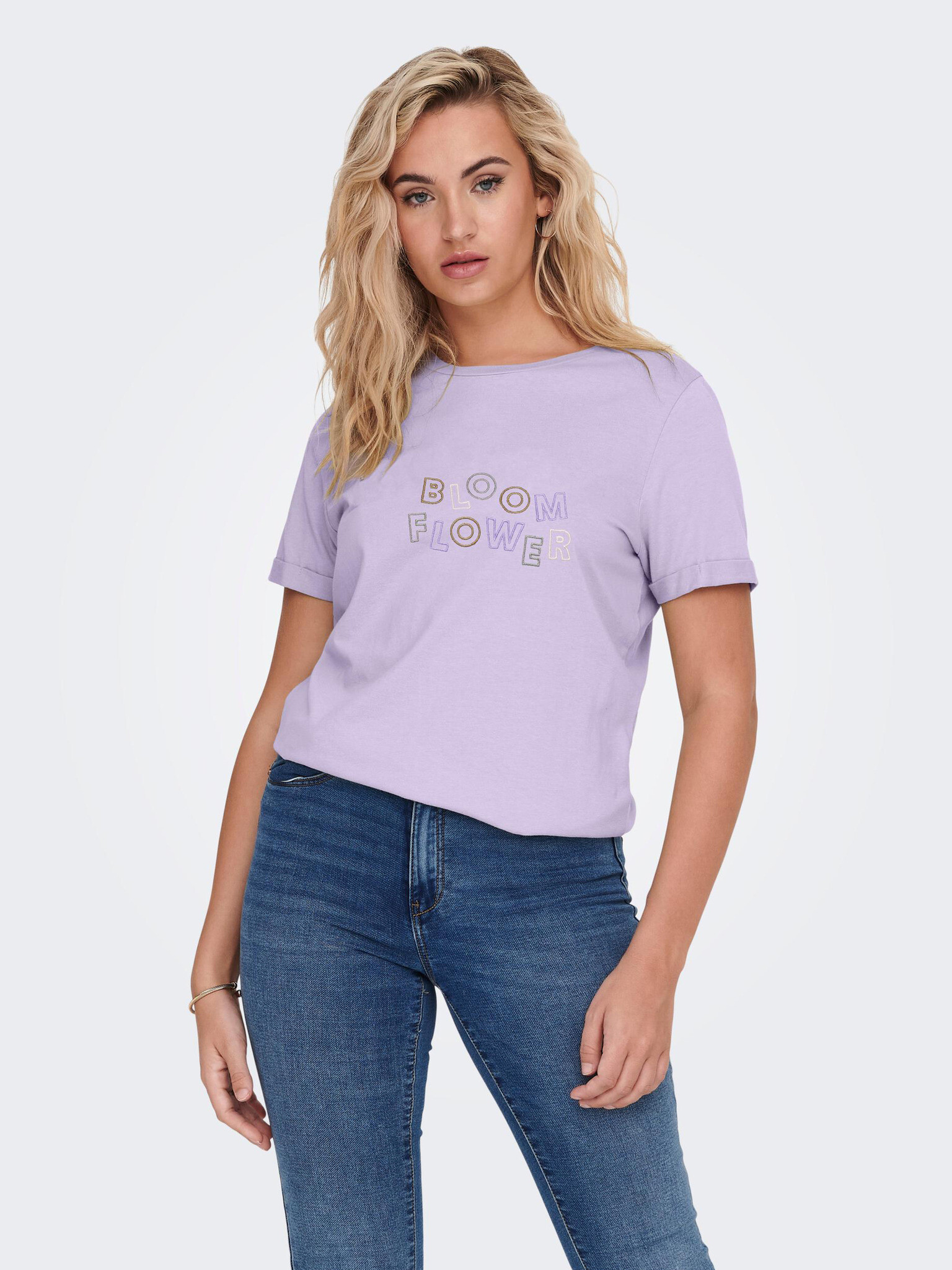 Jacqueline de Yong Amy T-shirt Lilav - Pepit.bg