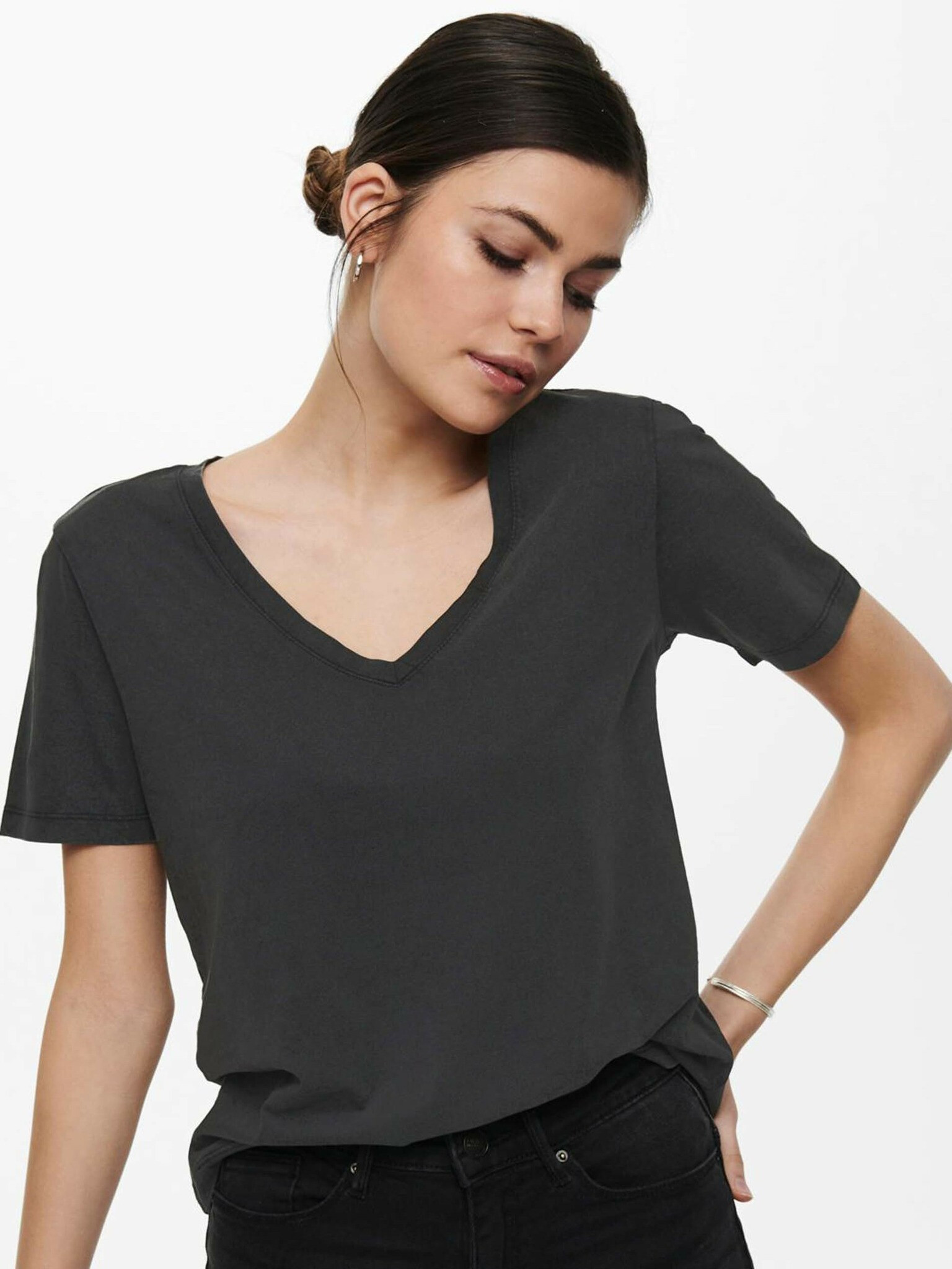 Jacqueline de Yong Farock T-shirt Cheren - Pepit.bg