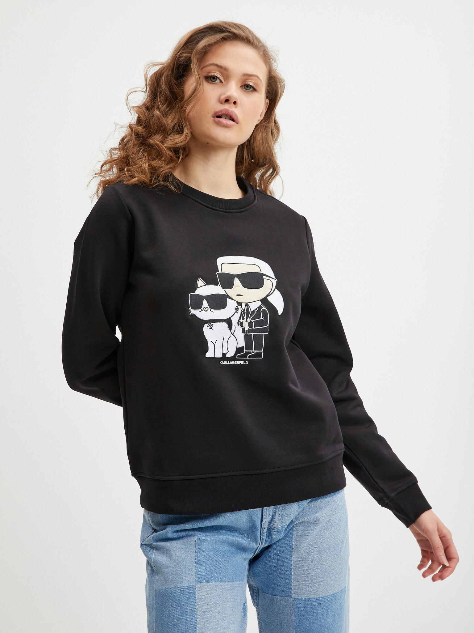 Karl Lagerfeld Ikonik Sweatshirt Cheren - Pepit.bg