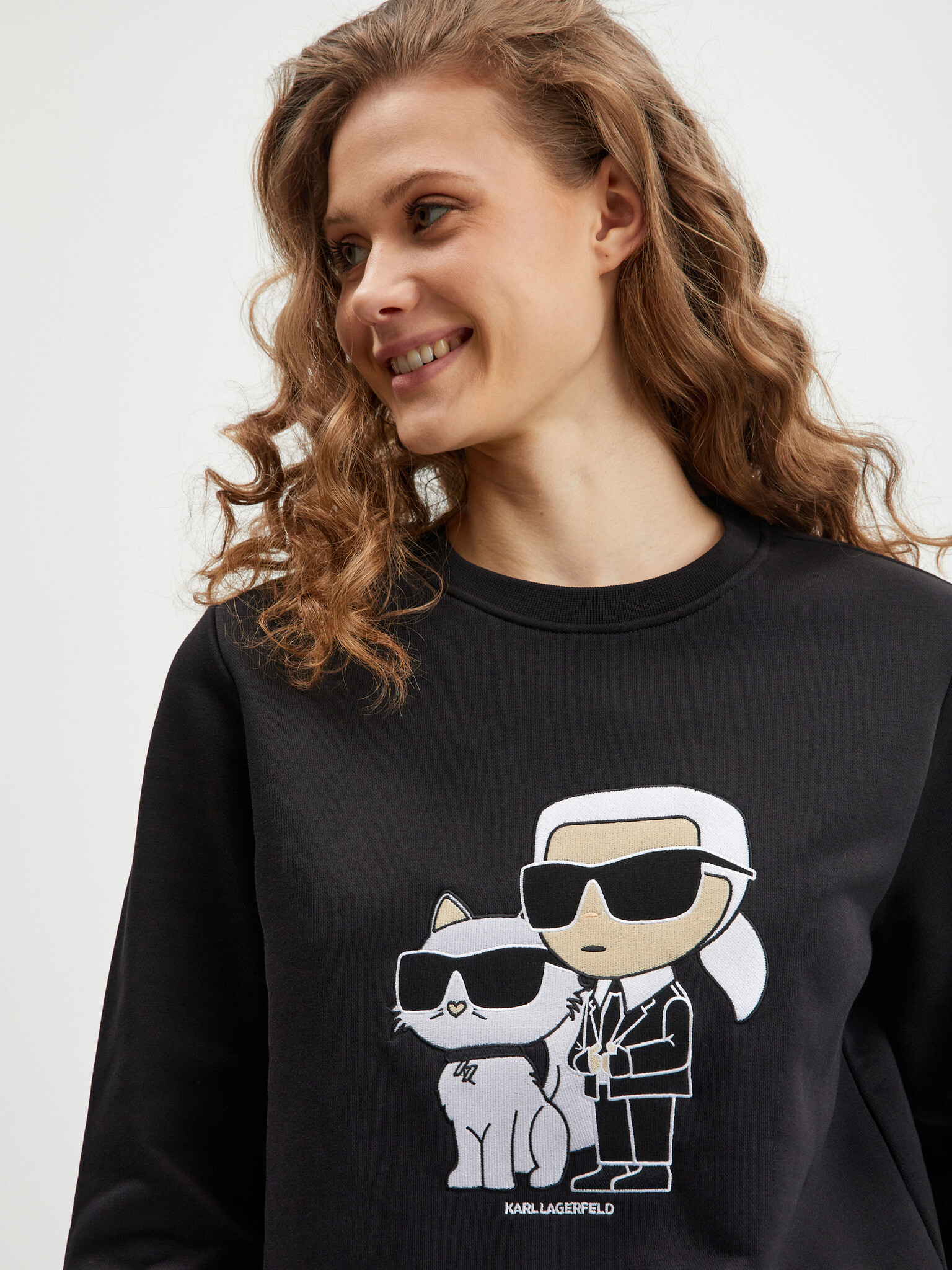 Karl Lagerfeld Ikonik Sweatshirt Cheren - Pepit.bg