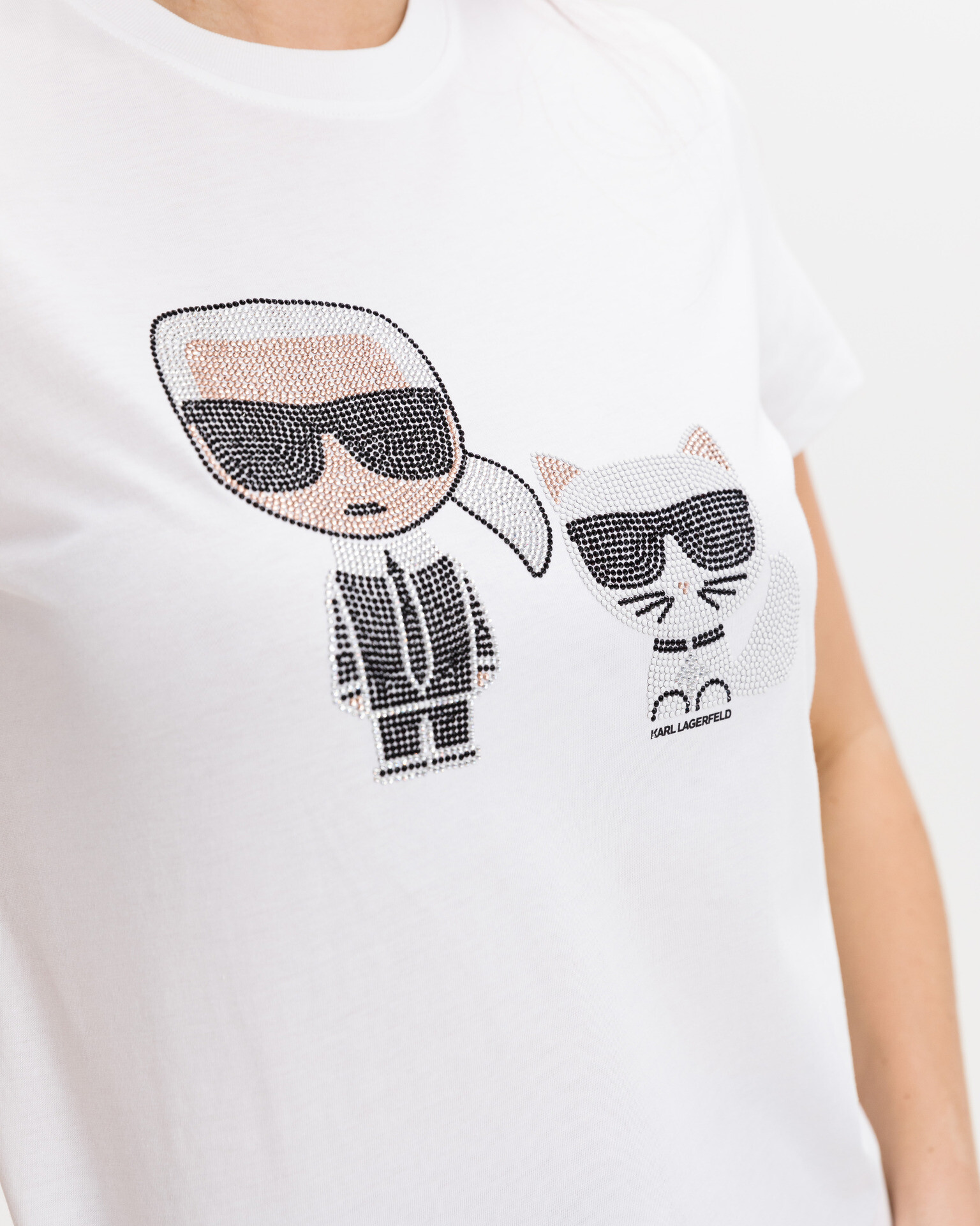 Karl Lagerfeld Ikonik T-shirt Byal - Pepit.bg