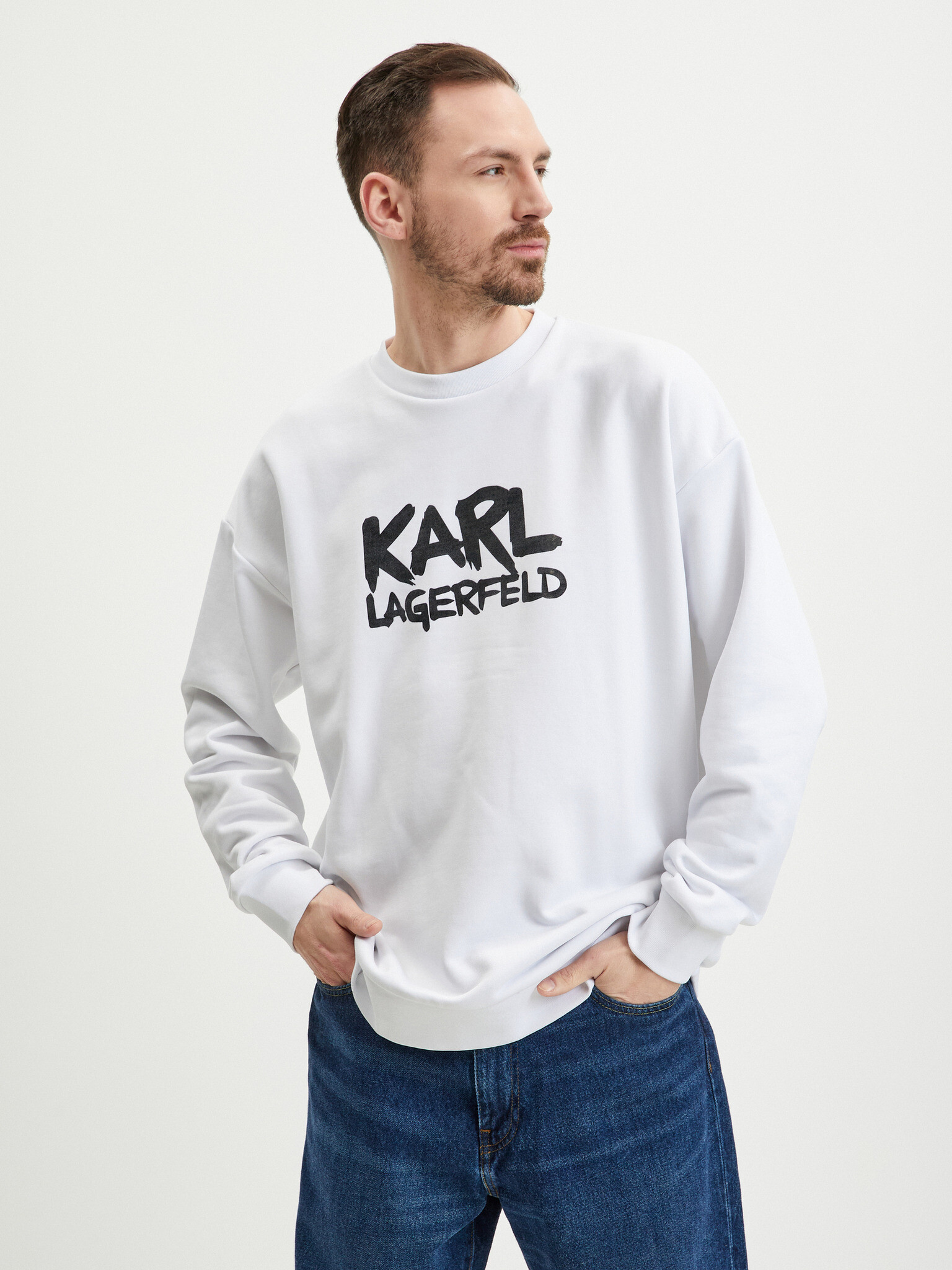 Karl Lagerfeld Sweatshirt Byal - Pepit.bg