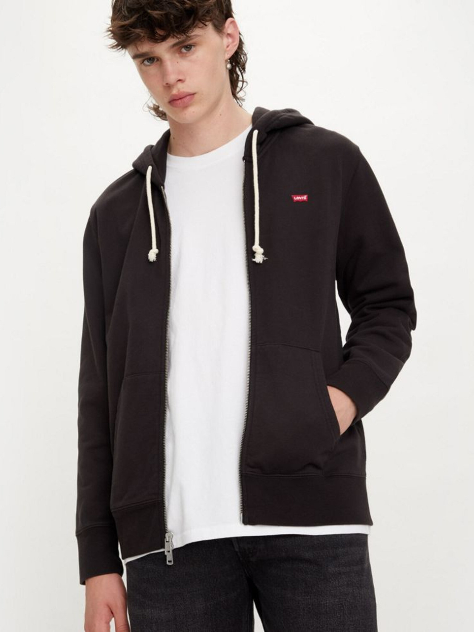 Levi's® New Original Zip Up Meteorite Sweatshirt Cheren - Pepit.bg