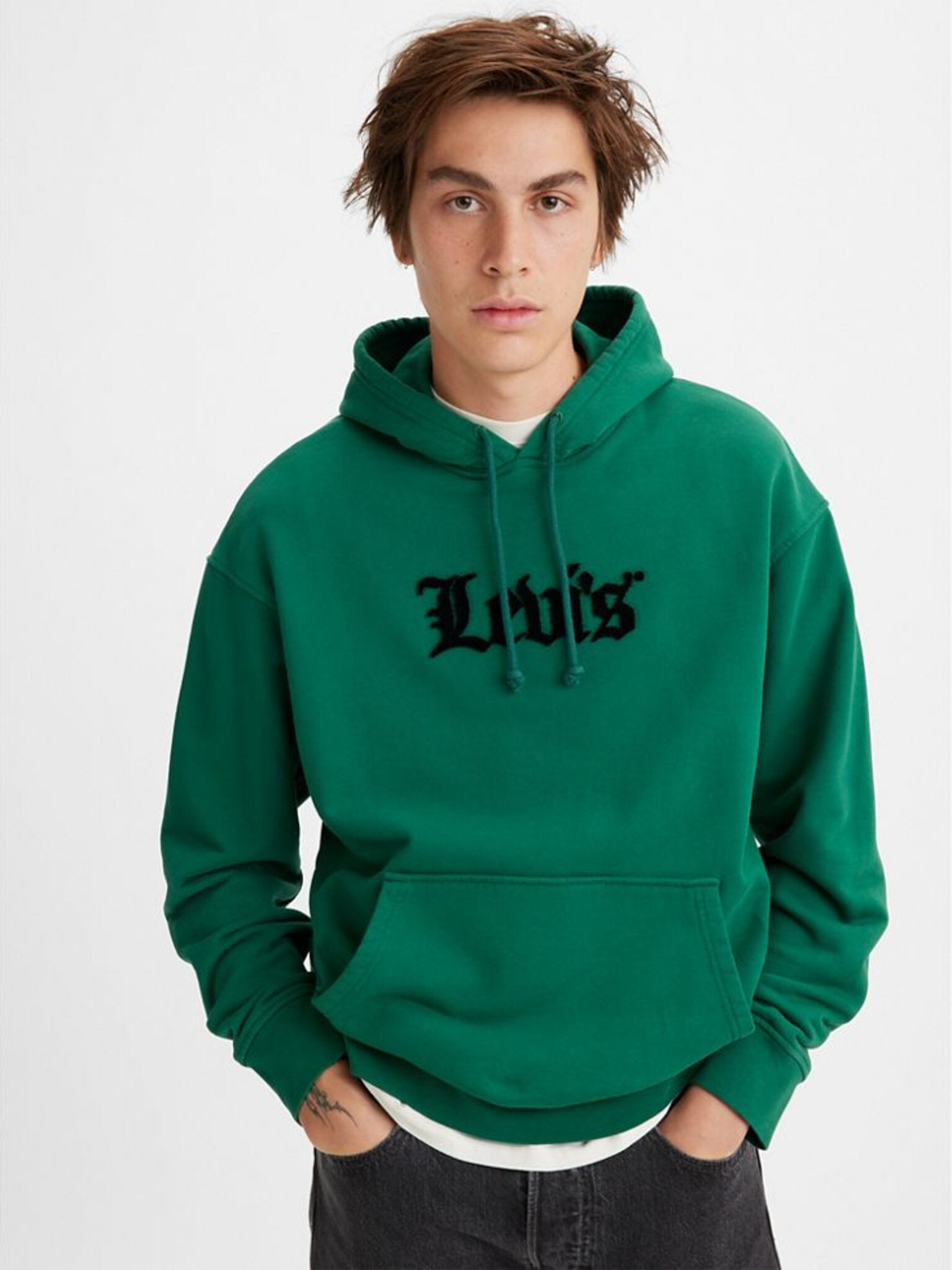 Levi's® Relaxed Graphic Po Olde Englis Sweatshirt Zelen - Pepit.bg