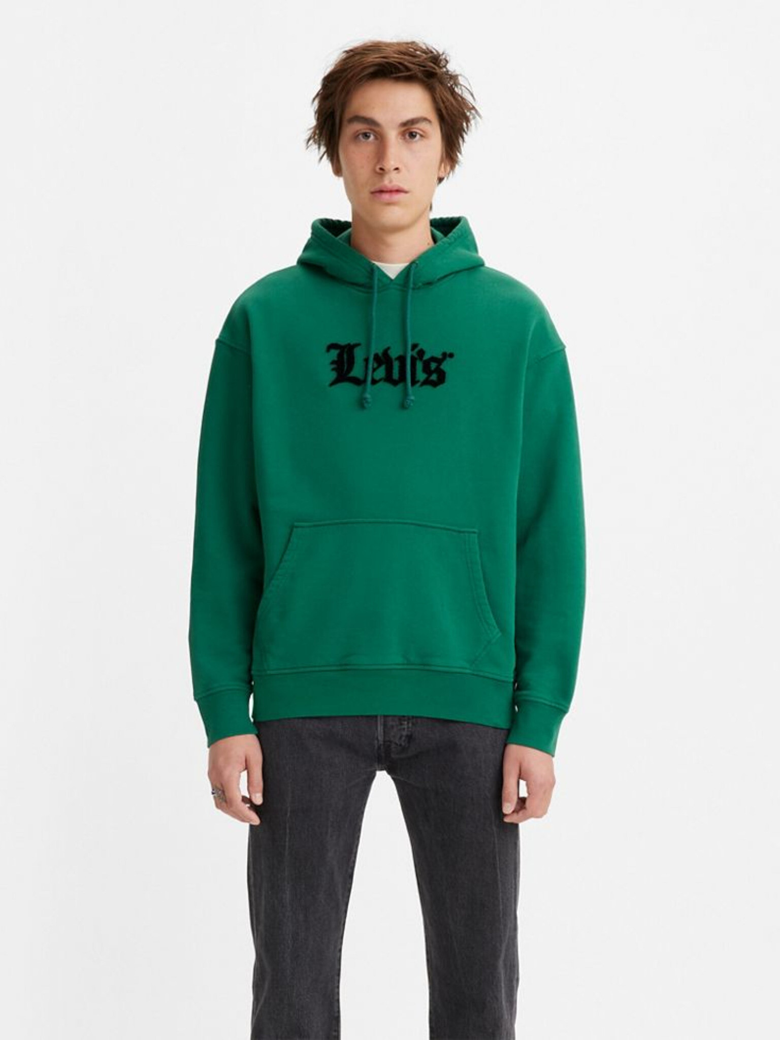 Levi's® Relaxed Graphic Po Olde Englis Sweatshirt Zelen - Pepit.bg