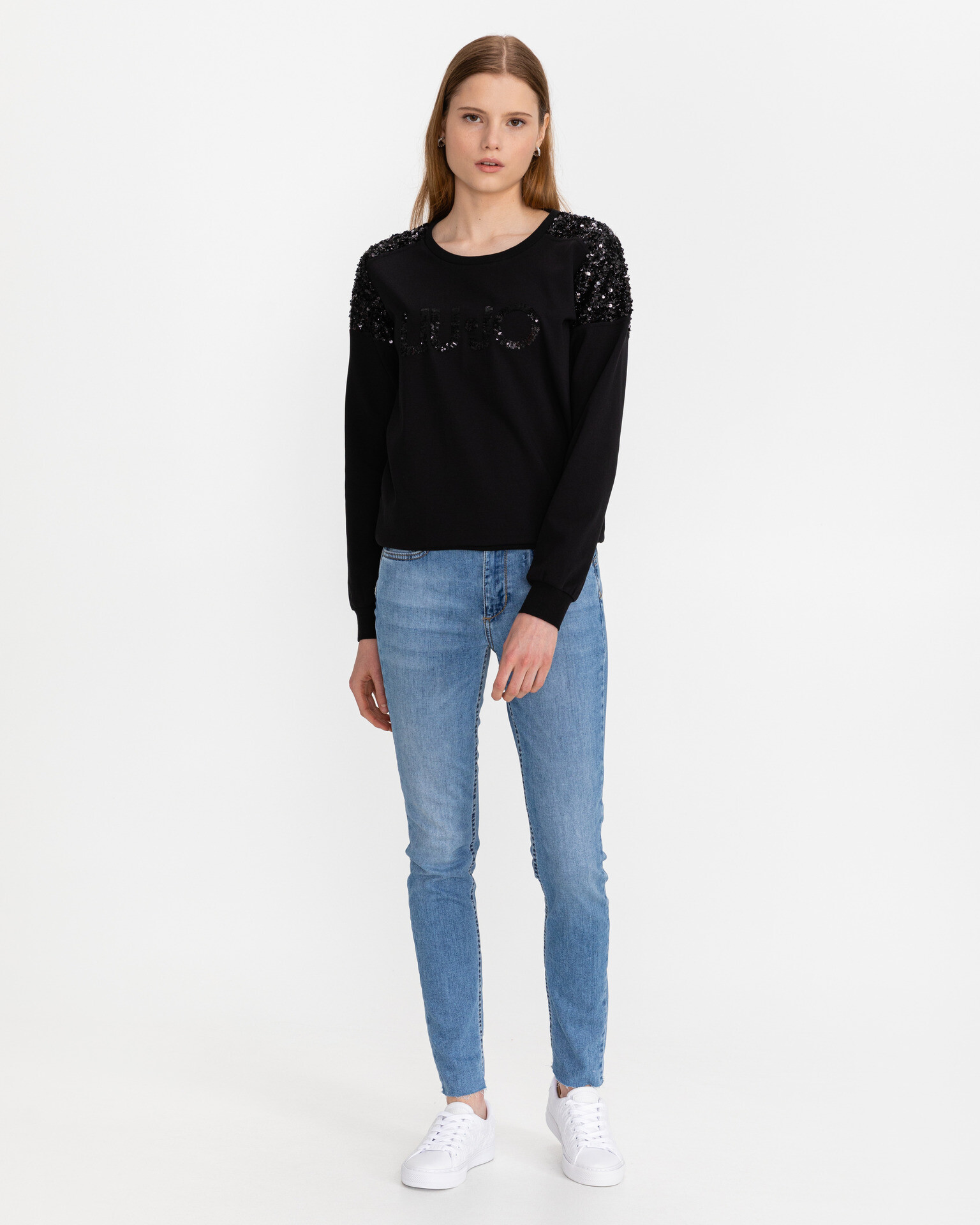 Liu Jo Sweatshirt Cheren - Pepit.bg