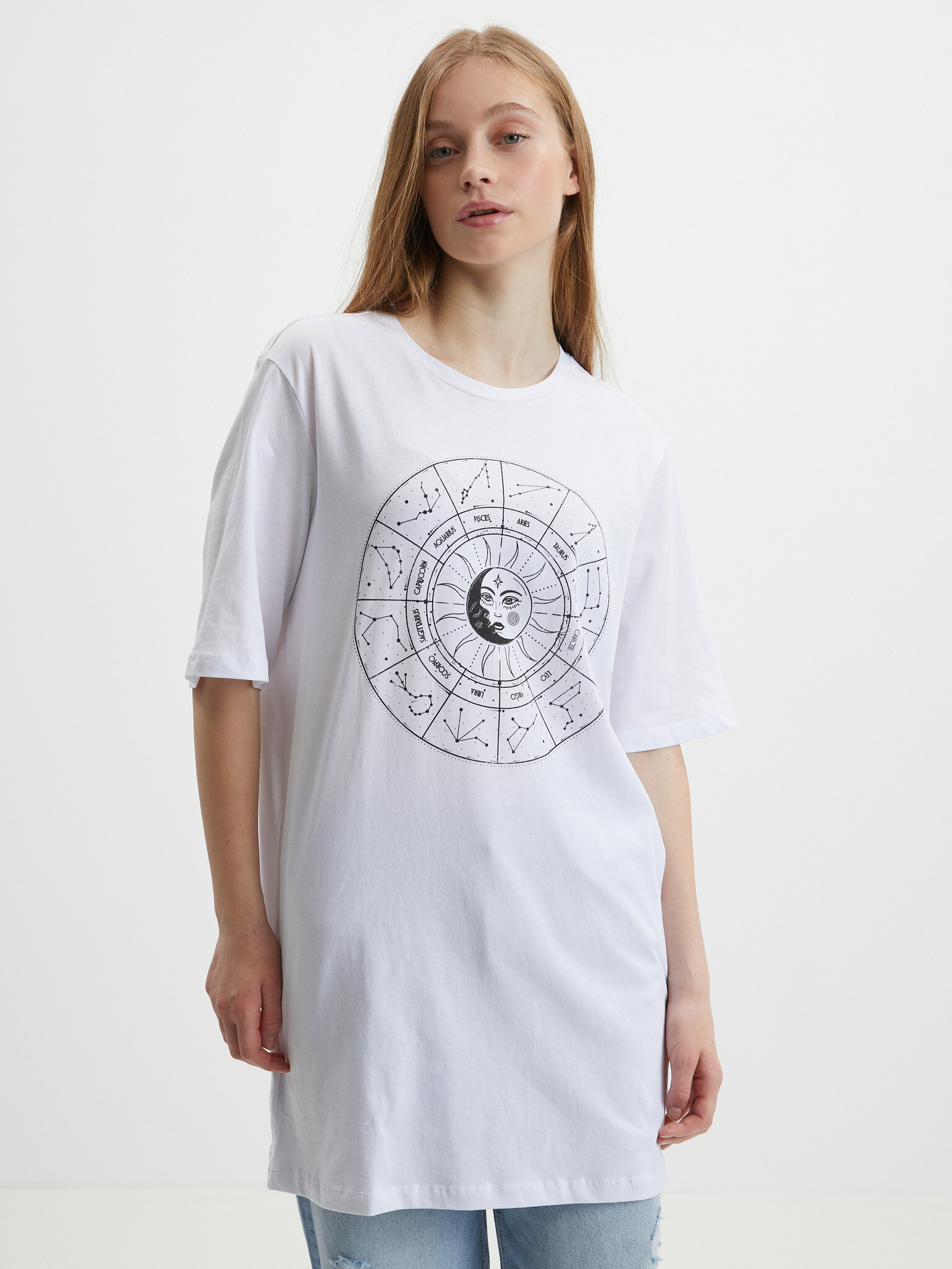 Noisy May Zodiac T-shirt Byal - Pepit.bg