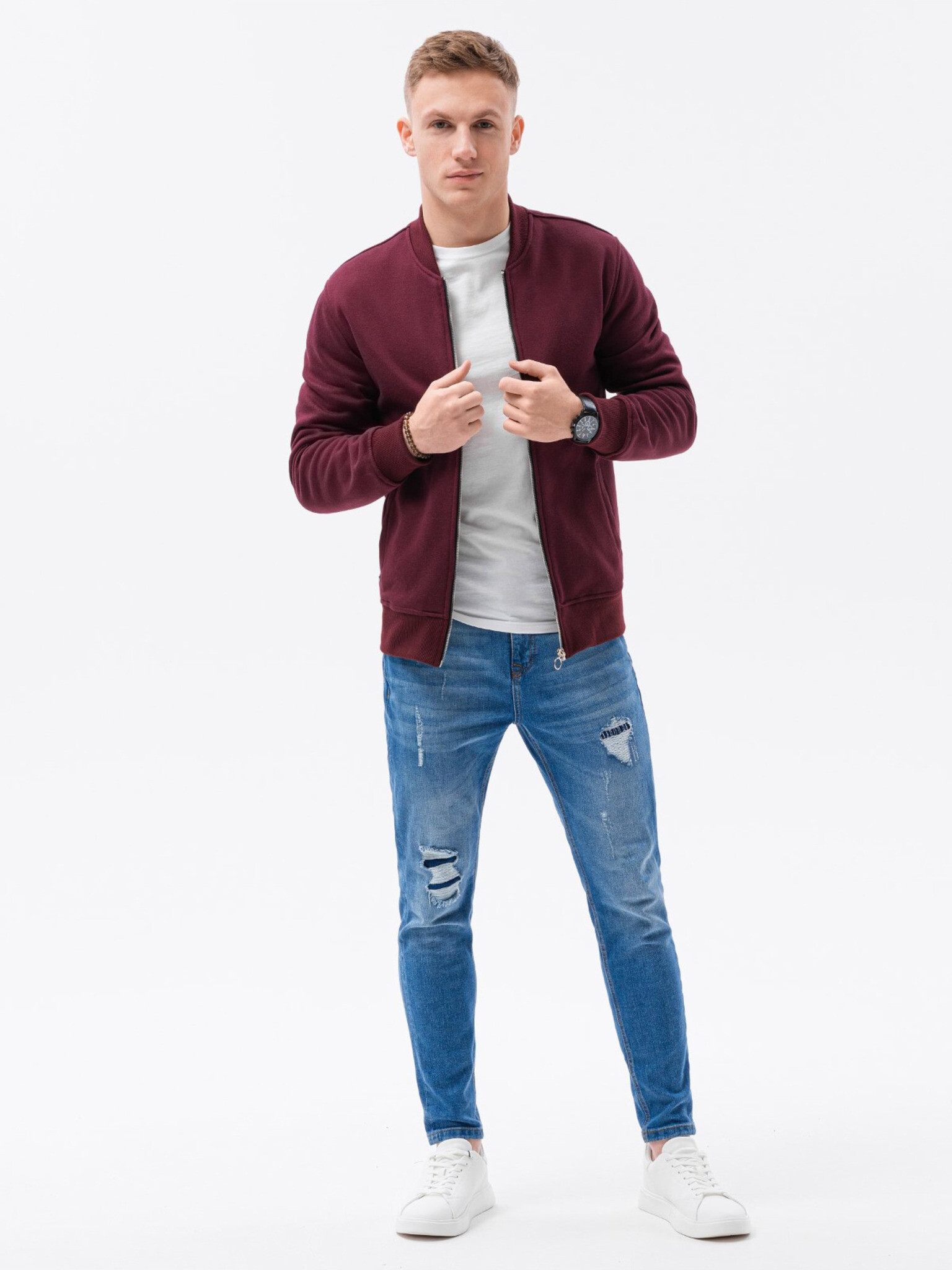 Ombre Clothing B1077 Sweatshirt Cherven - Pepit.bg