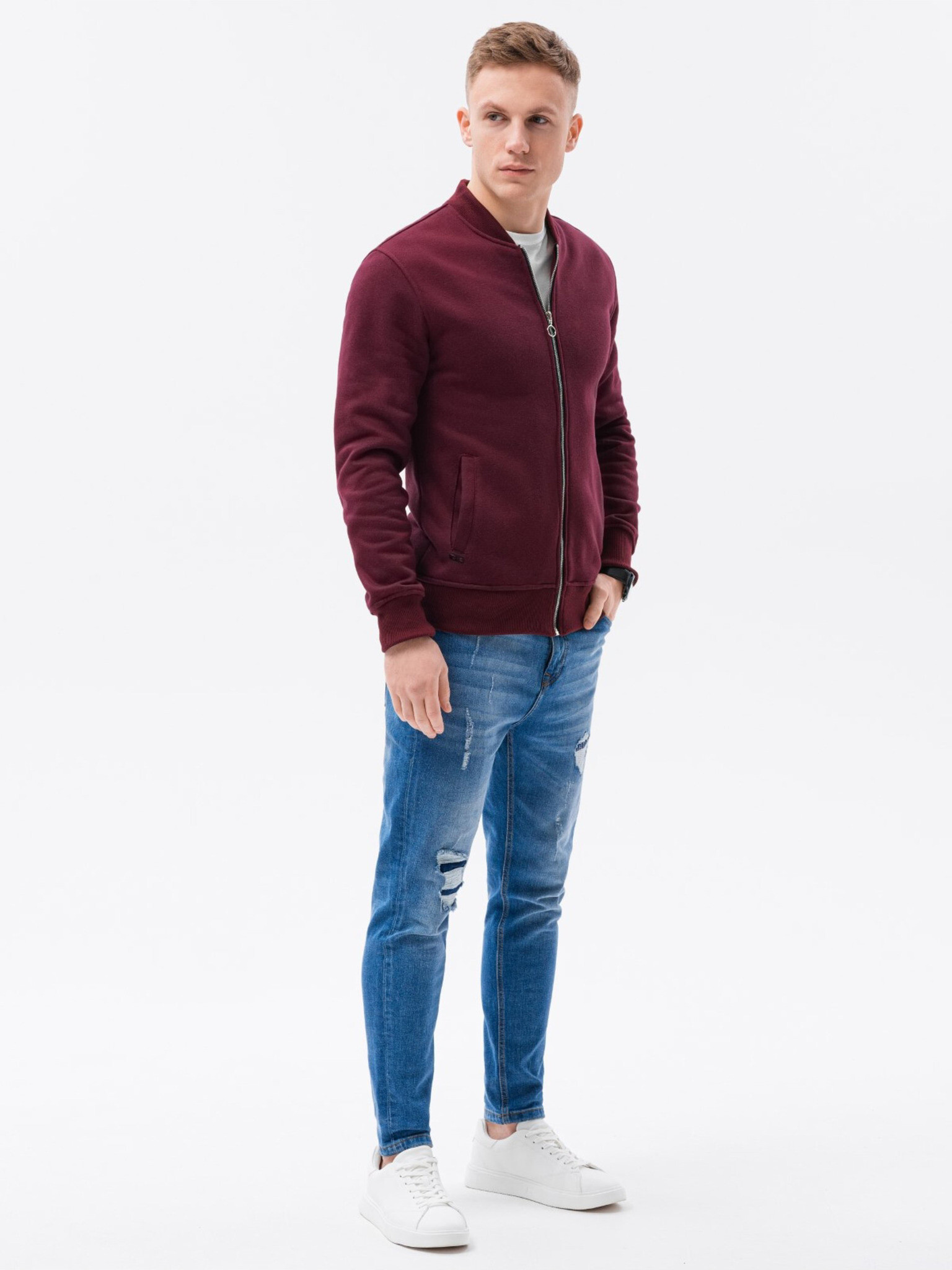Ombre Clothing B1077 Sweatshirt Cherven - Pepit.bg