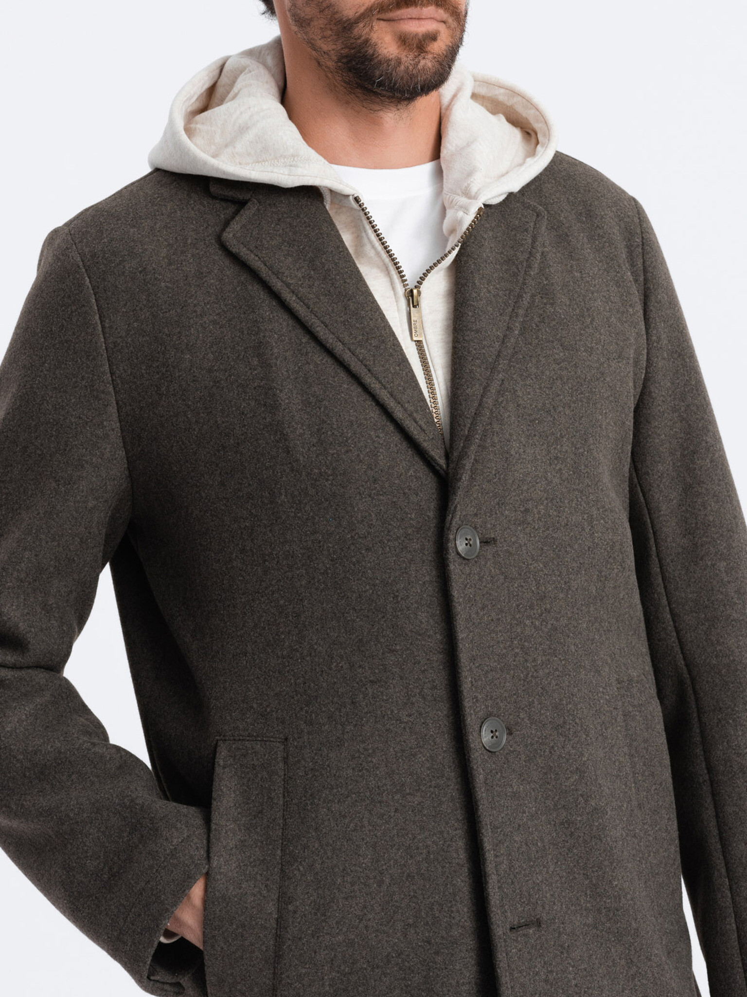 Ombre Clothing Палто Zelen - Pepit.bg