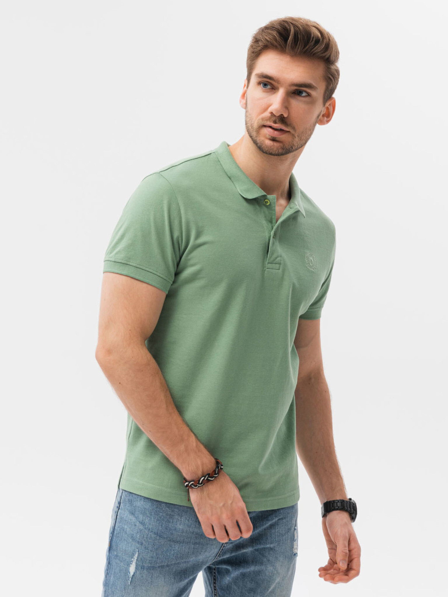 Ombre Clothing Поло тениска Zelen - Pepit.bg
