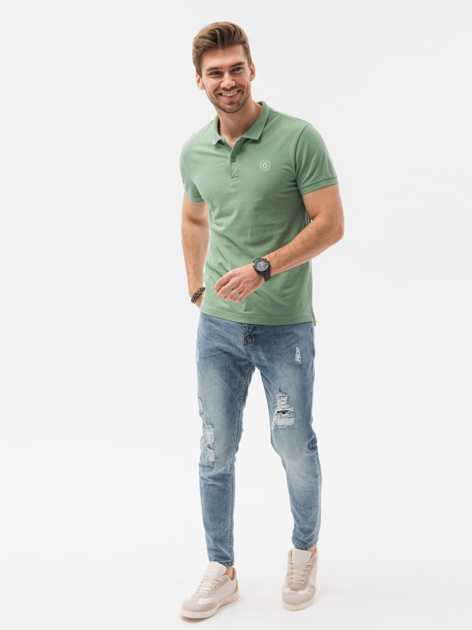 Ombre Clothing Поло тениска Zelen - Pepit.bg
