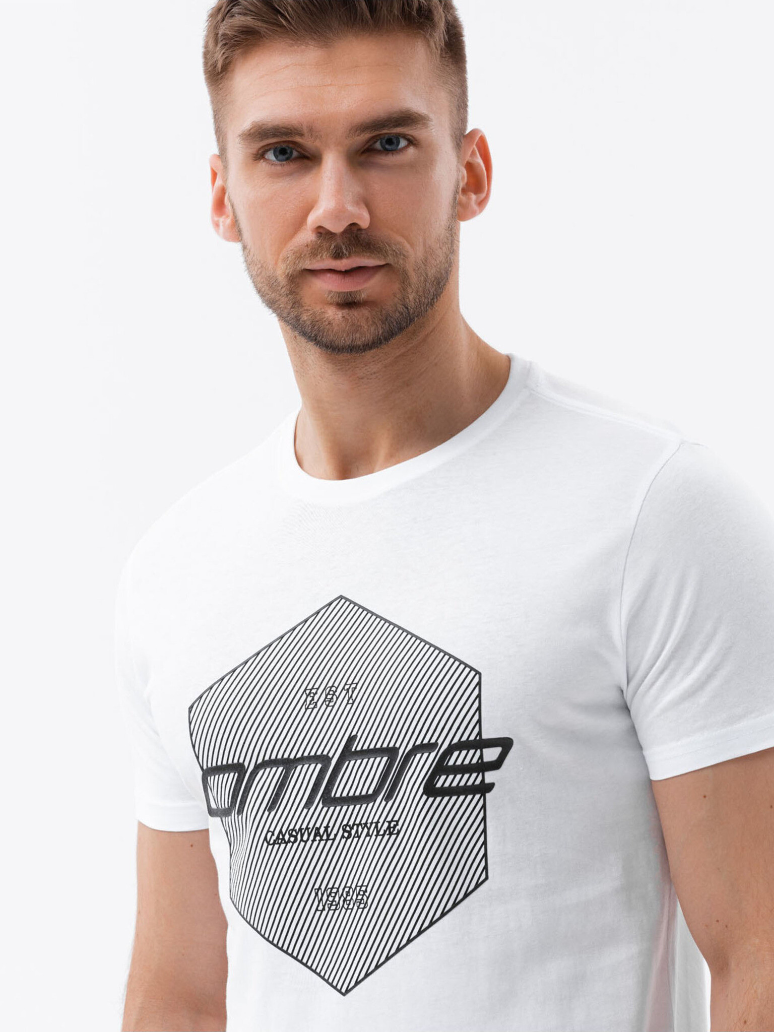 Ombre Clothing T-shirt Byal - Pepit.bg