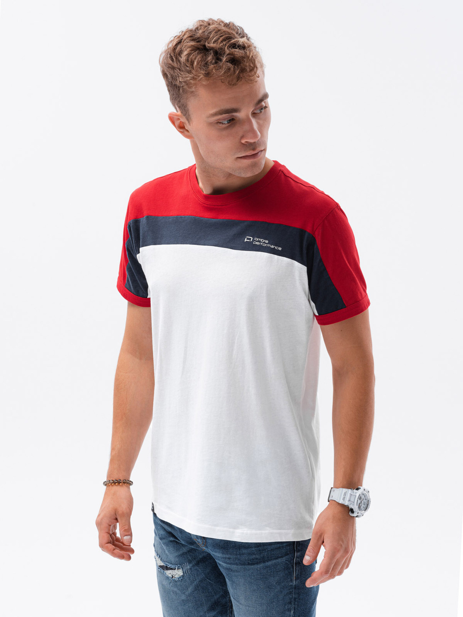 Ombre Clothing T-shirt Byal - Pepit.bg