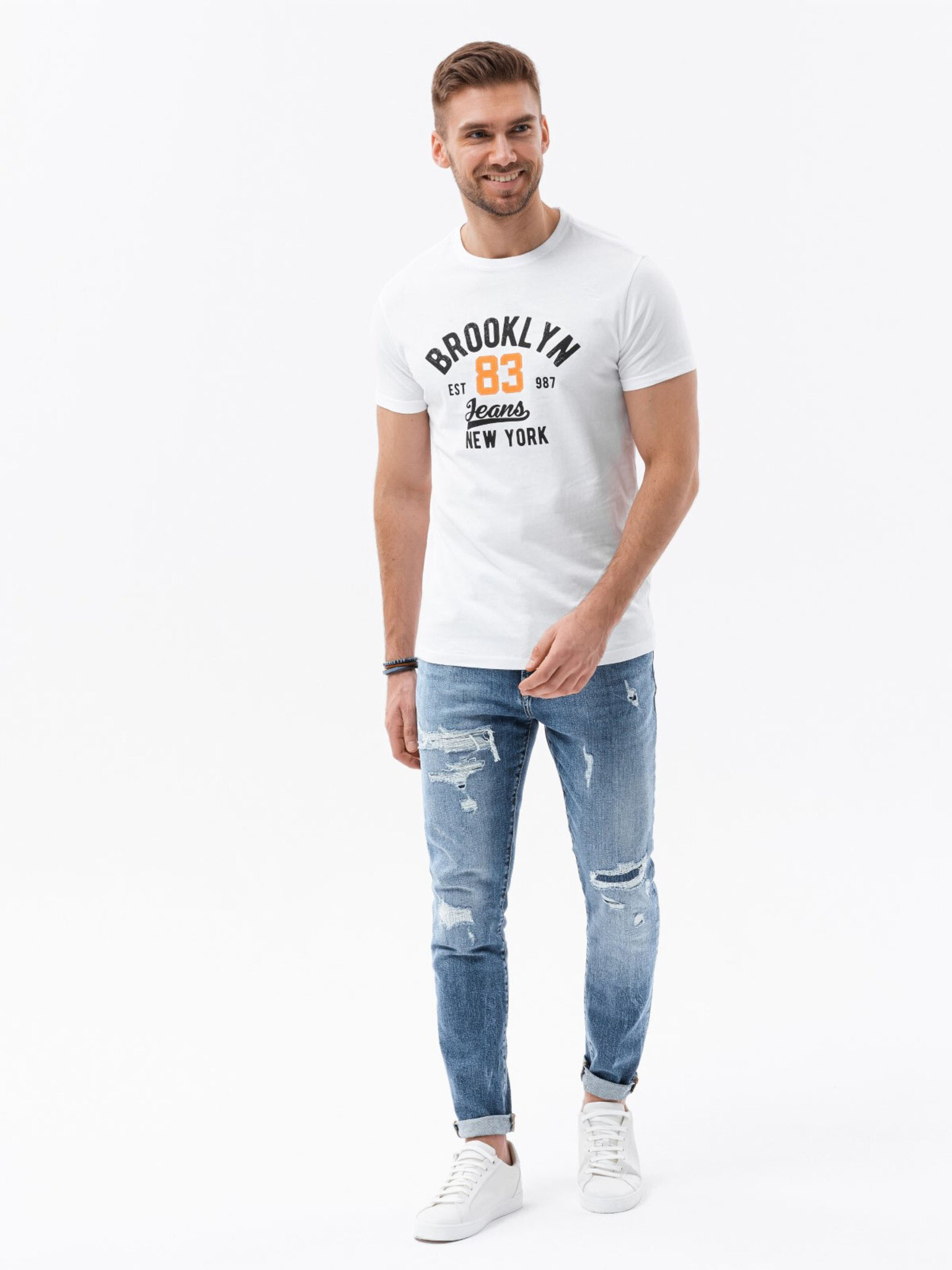Ombre Clothing T-shirt Byal - Pepit.bg