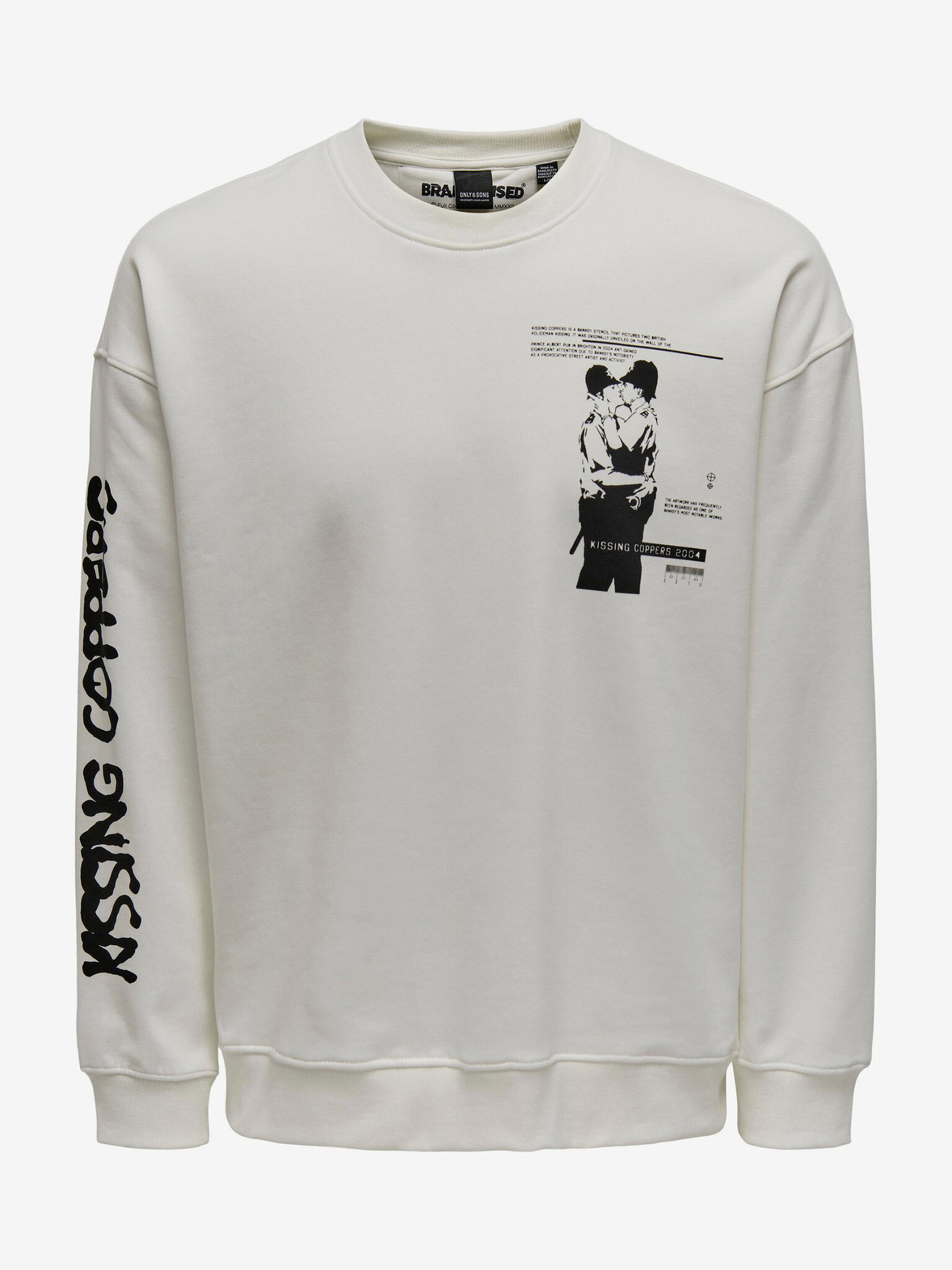 ONLY & SONS Banksy Sweatshirt Byal - Pepit.bg