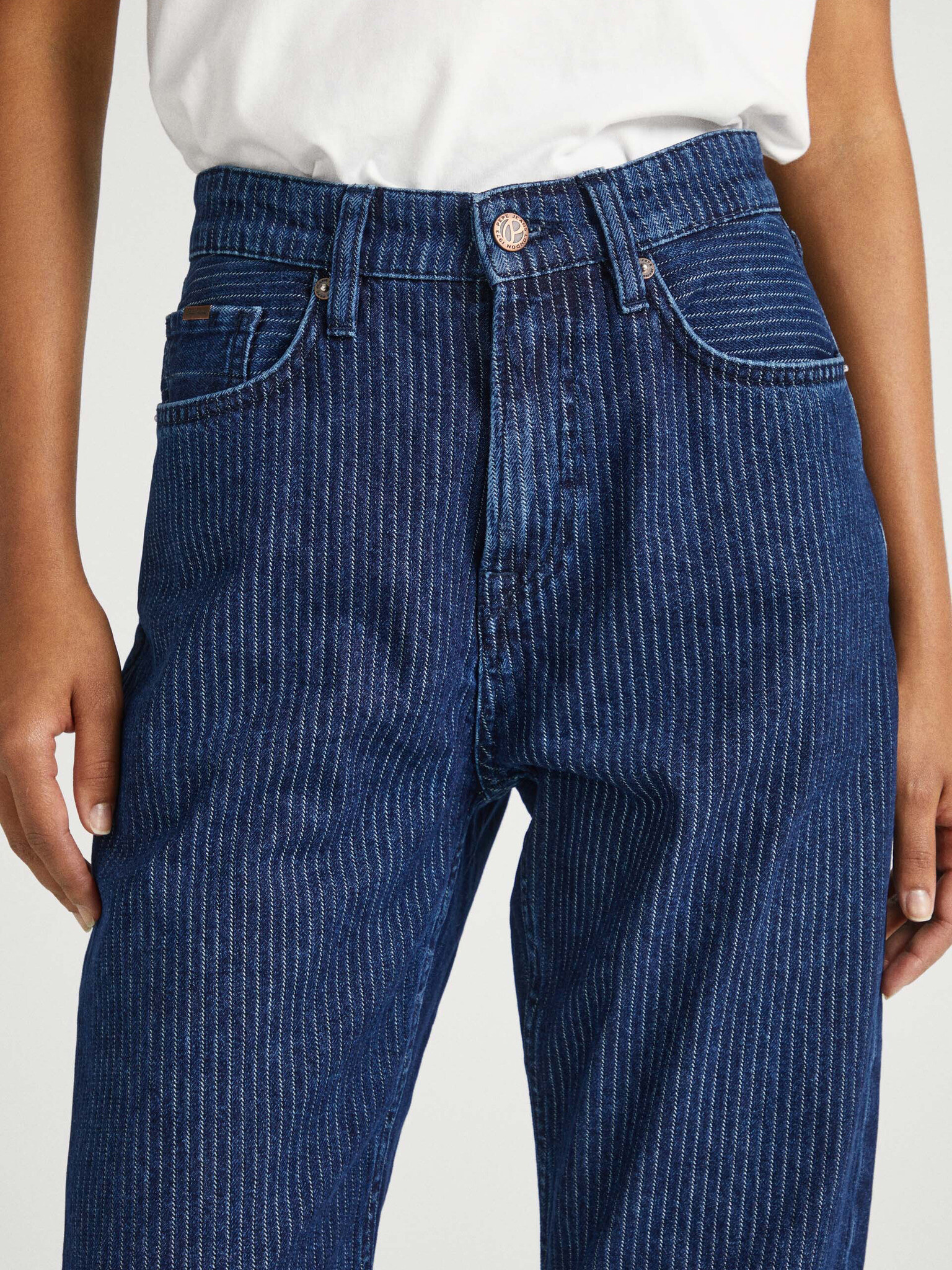Pepe Jeans Robyn Stripe Jeans Sin - Pepit.bg