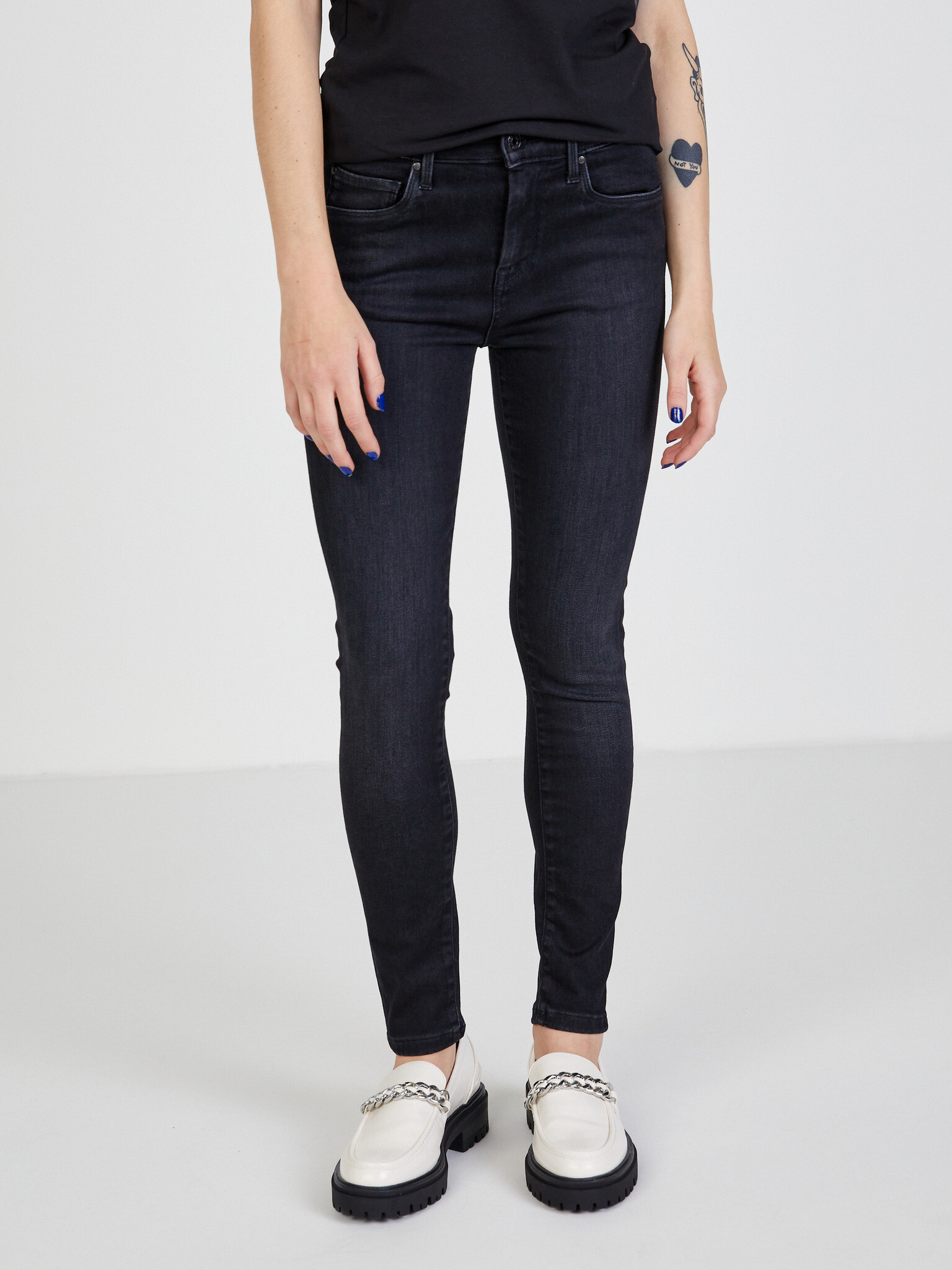 Pepe Jeans Zoe Jeans Cheren - Pepit.bg