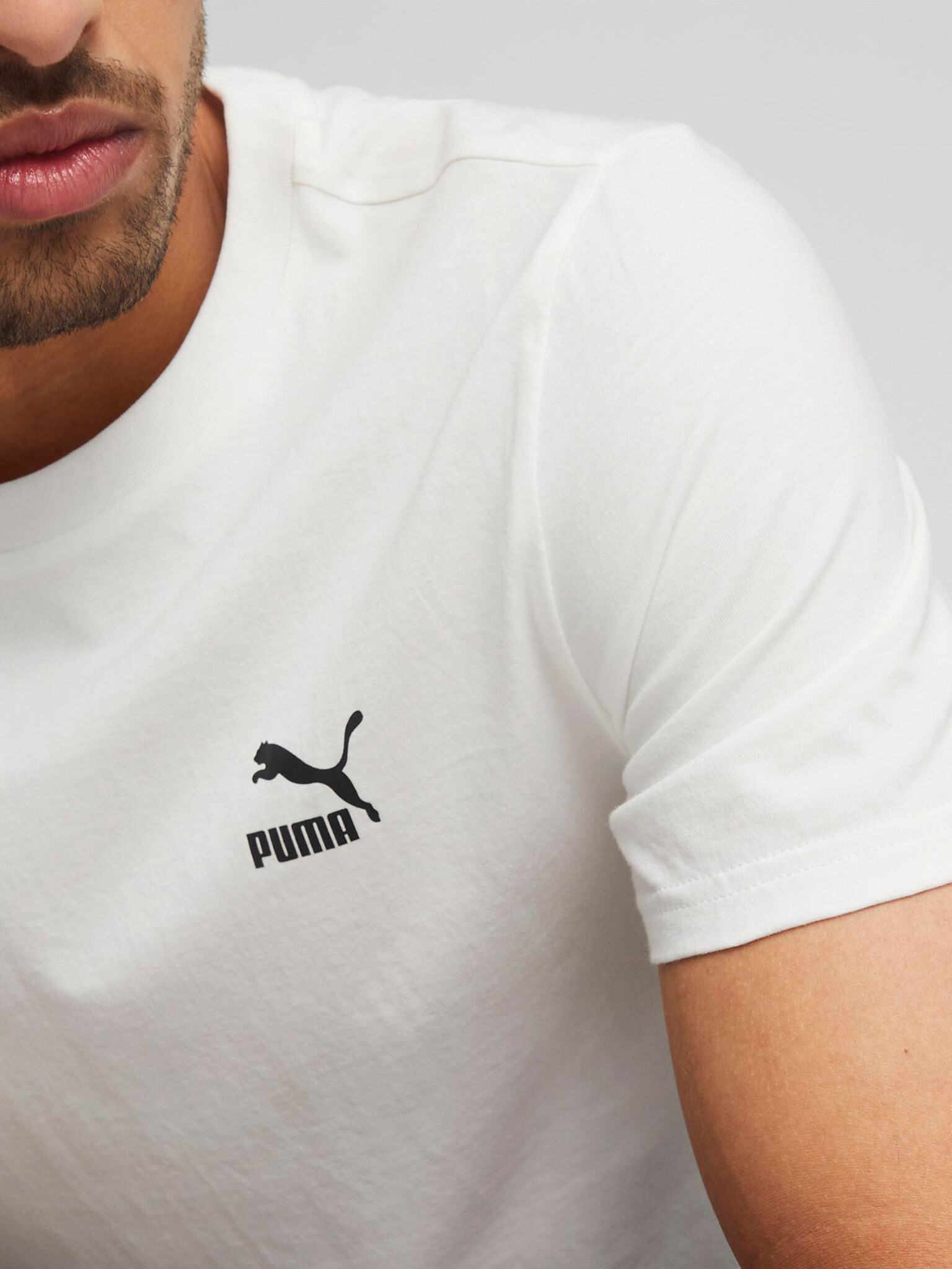 Puma Classics Small Logo T-shirt Byal - Pepit.bg