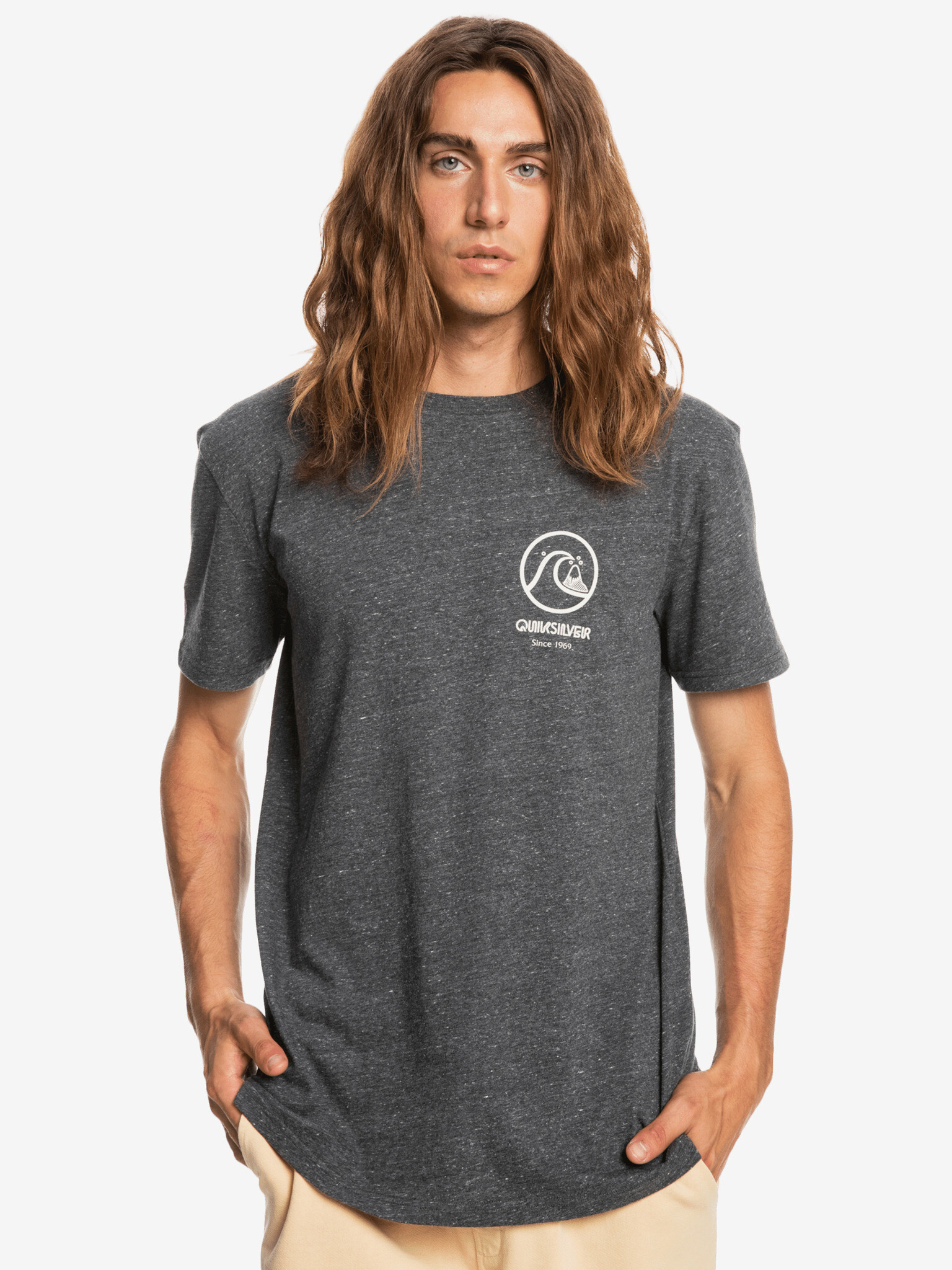 Quiksilver Gone Words T-shirt Siv - Pepit.bg