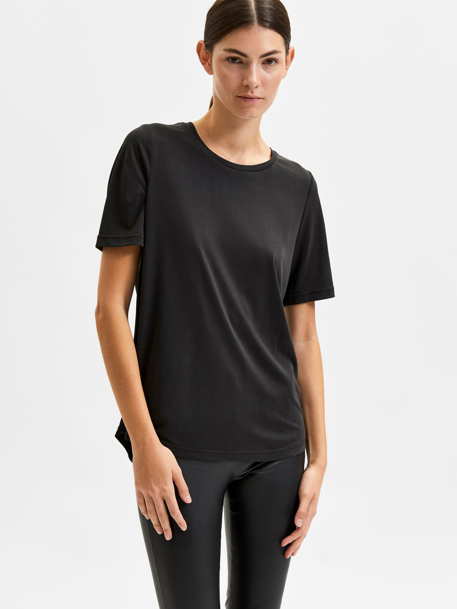 Selected Femme Stella T-shirt Cheren - Pepit.bg