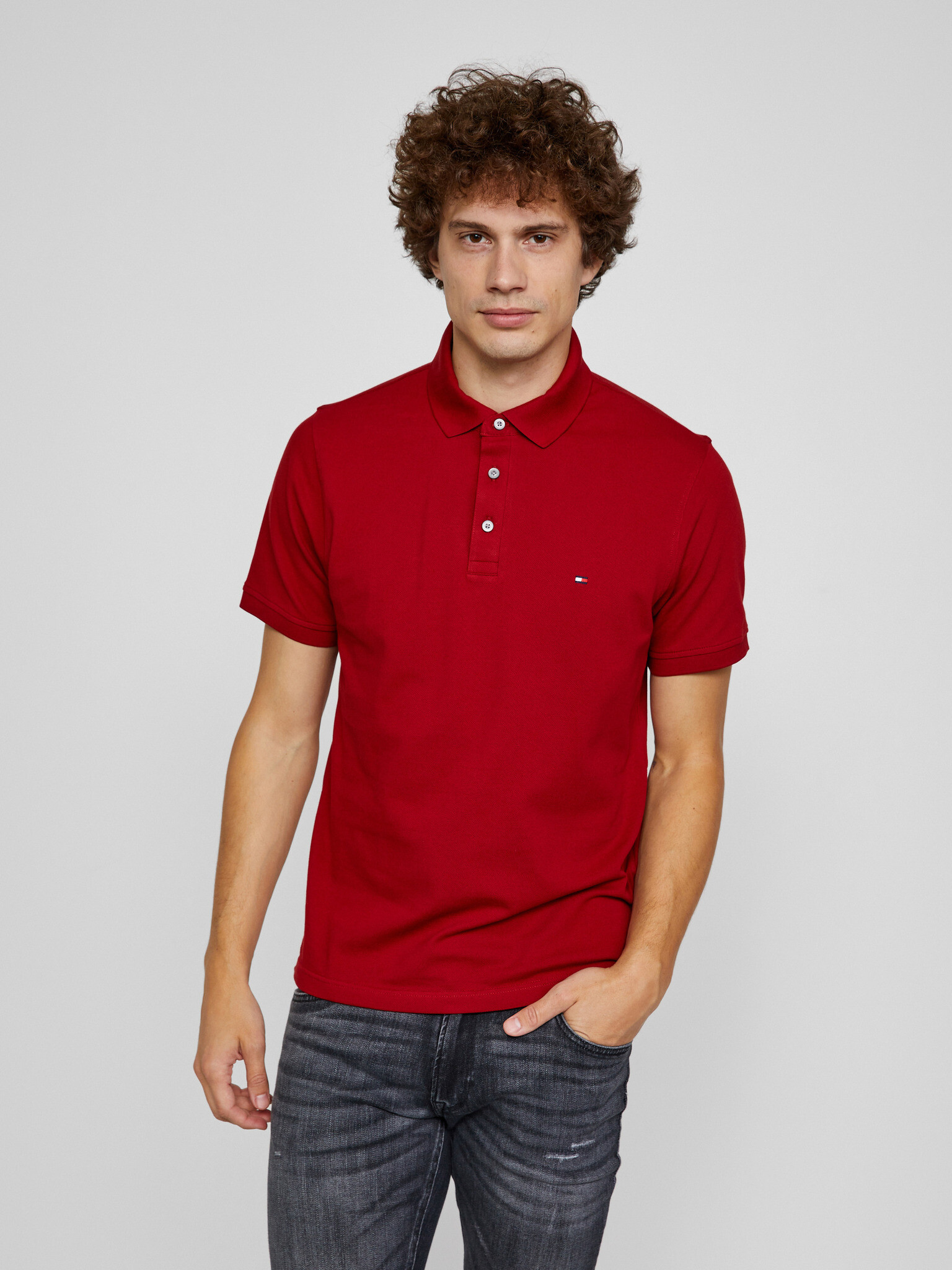 Tommy Hilfiger 1985 Slim Polo Поло тениска Cherven - Pepit.bg