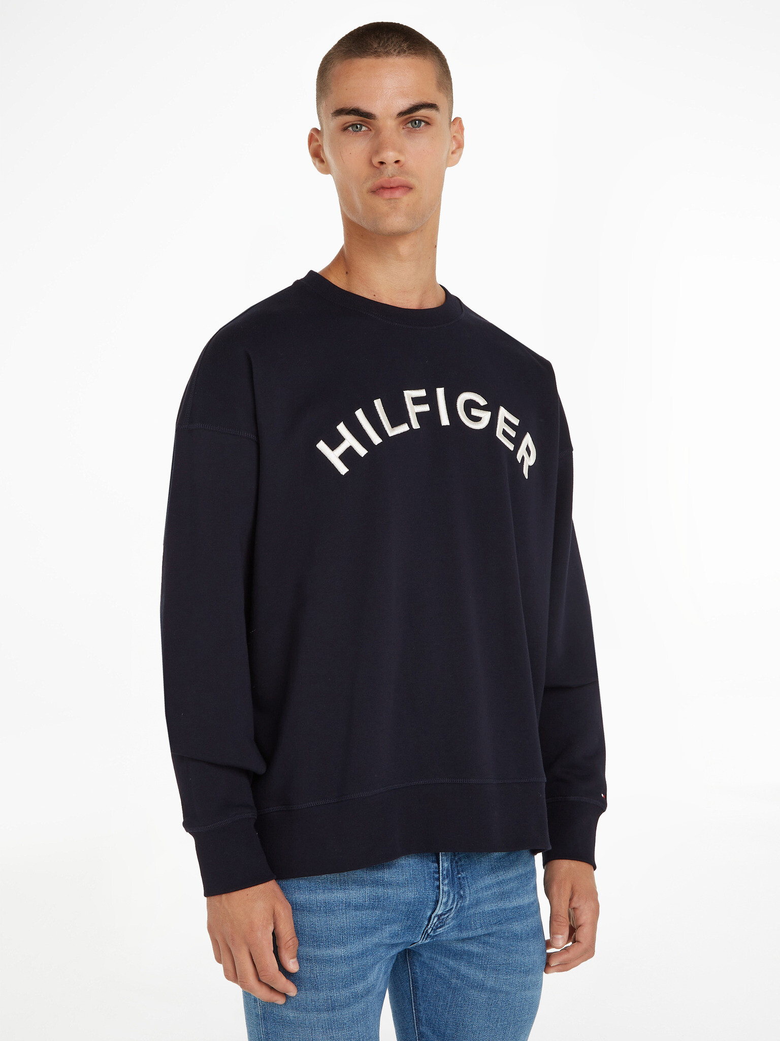 Tommy Hilfiger Arched Crew Sweatshirt Sin - Pepit.bg