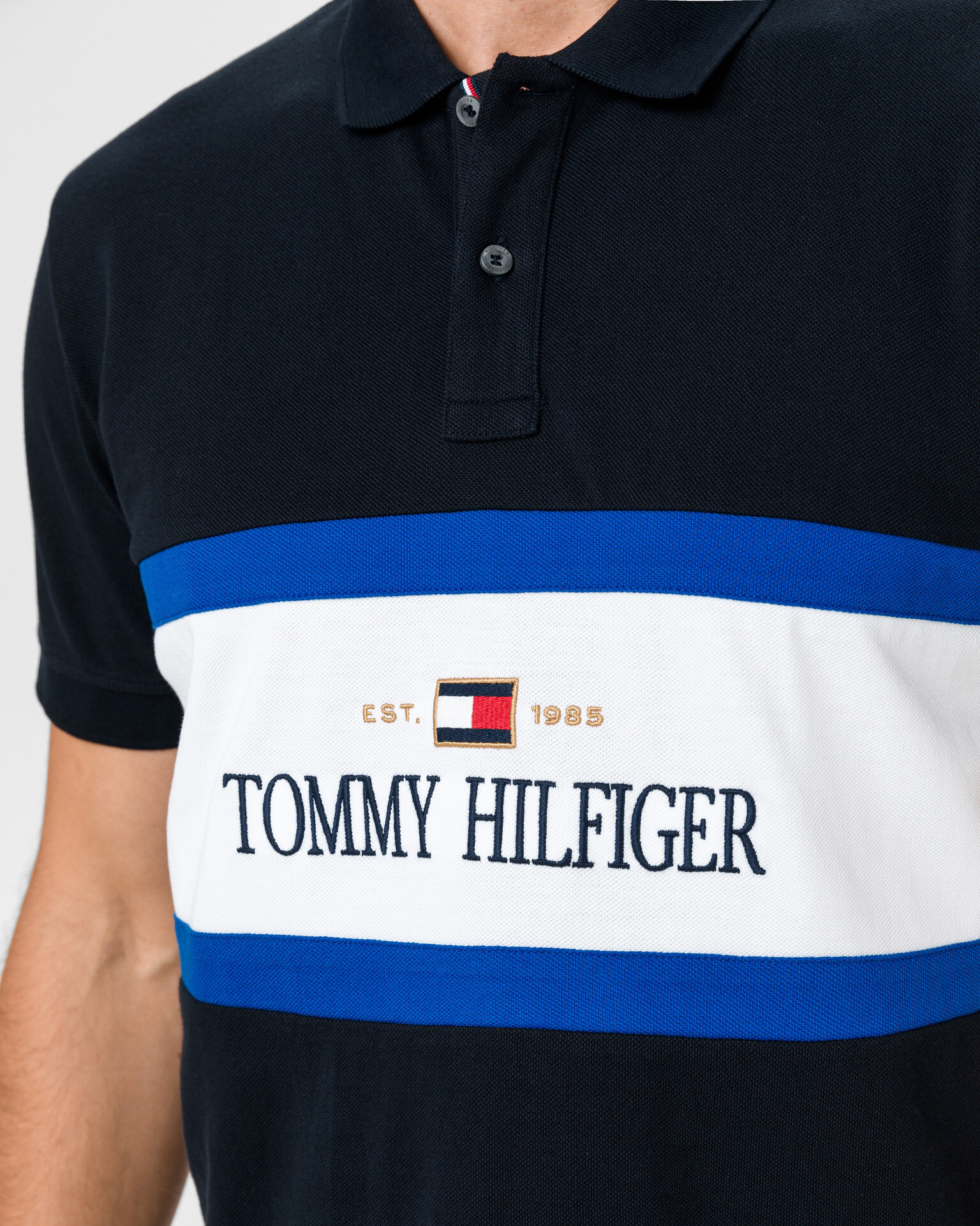 Tommy Hilfiger Logo Insert Поло тениска Sin - Pepit.bg