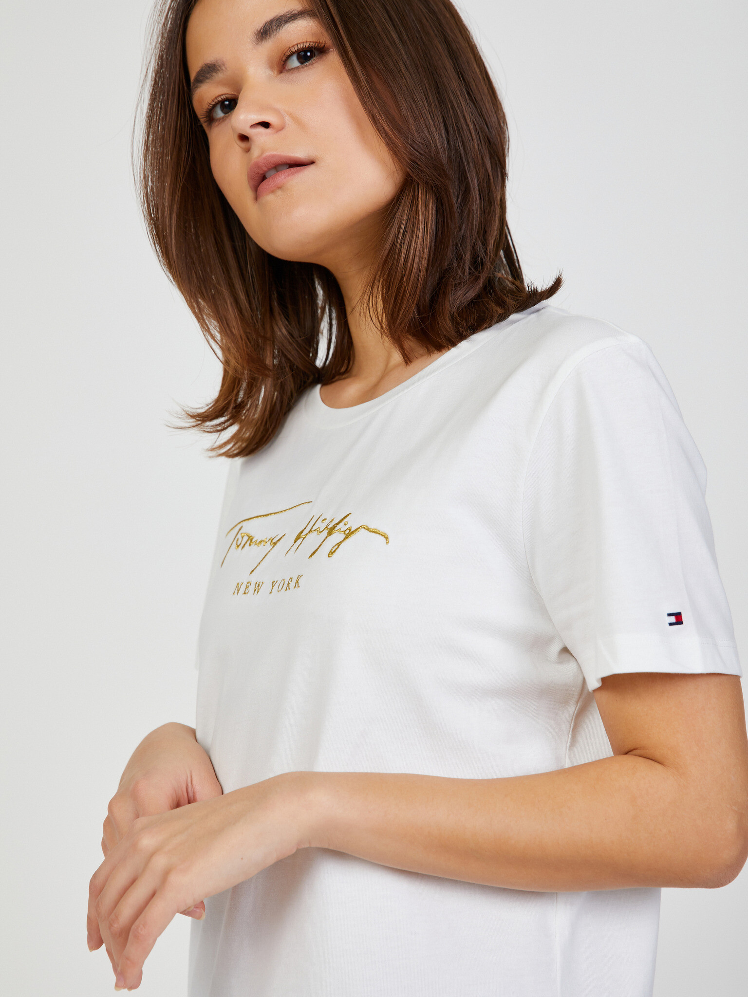 Tommy Hilfiger T-shirt Byal - Pepit.bg