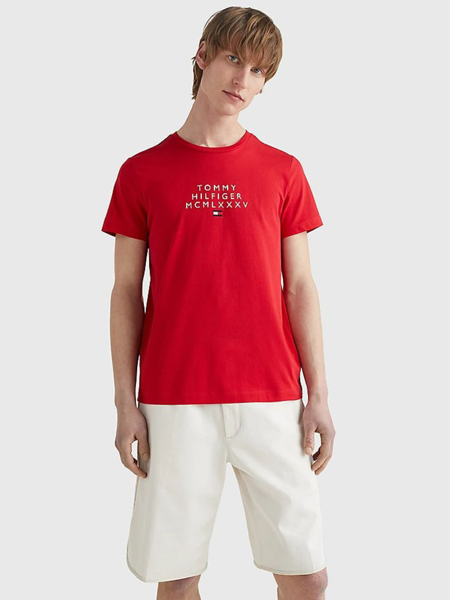 Tommy Hilfiger T-shirt Cherven - Pepit.bg