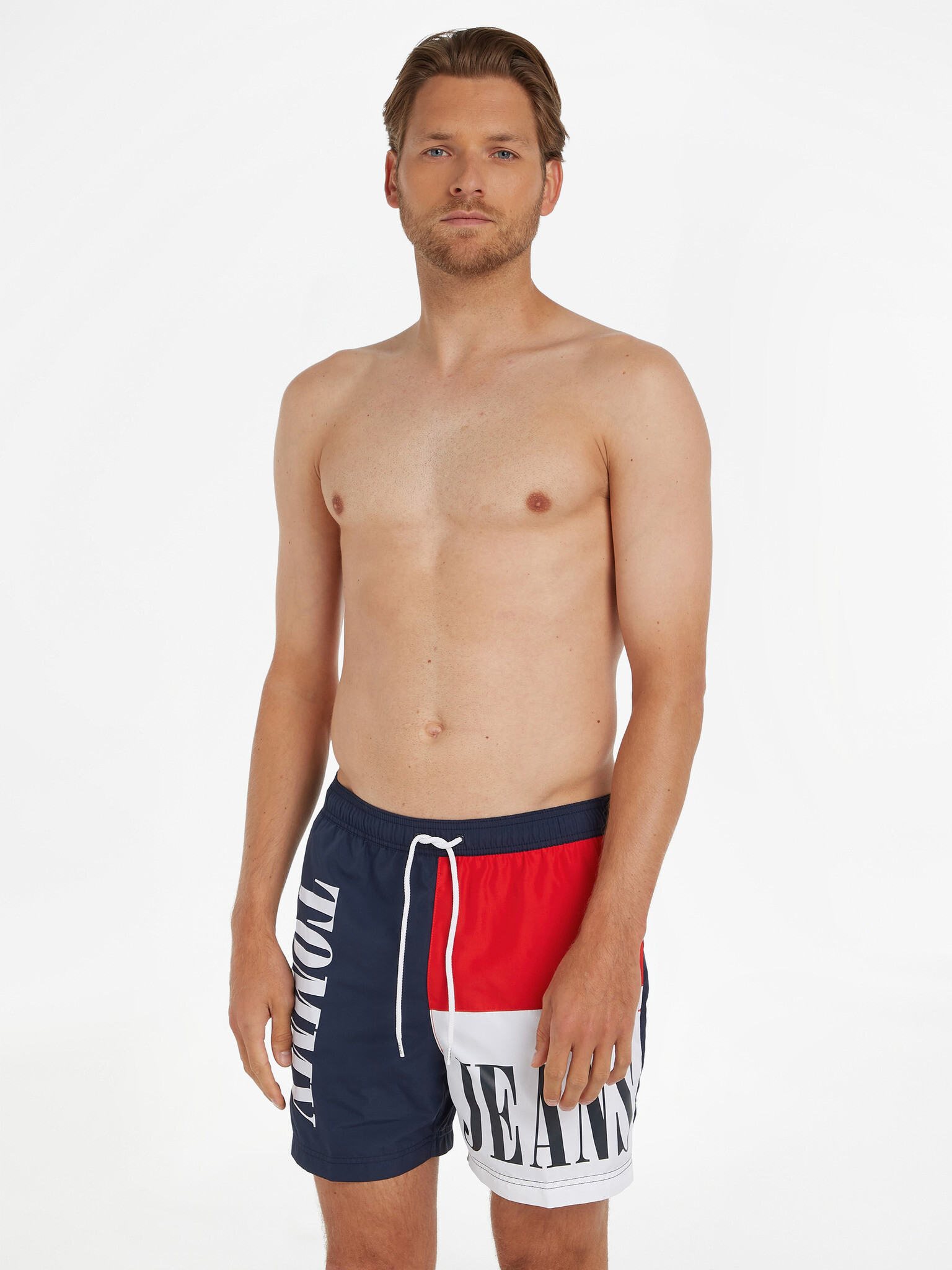 Tommy Jeans Medium Drawstring Colorblock Swimsuit Sin - Pepit.bg