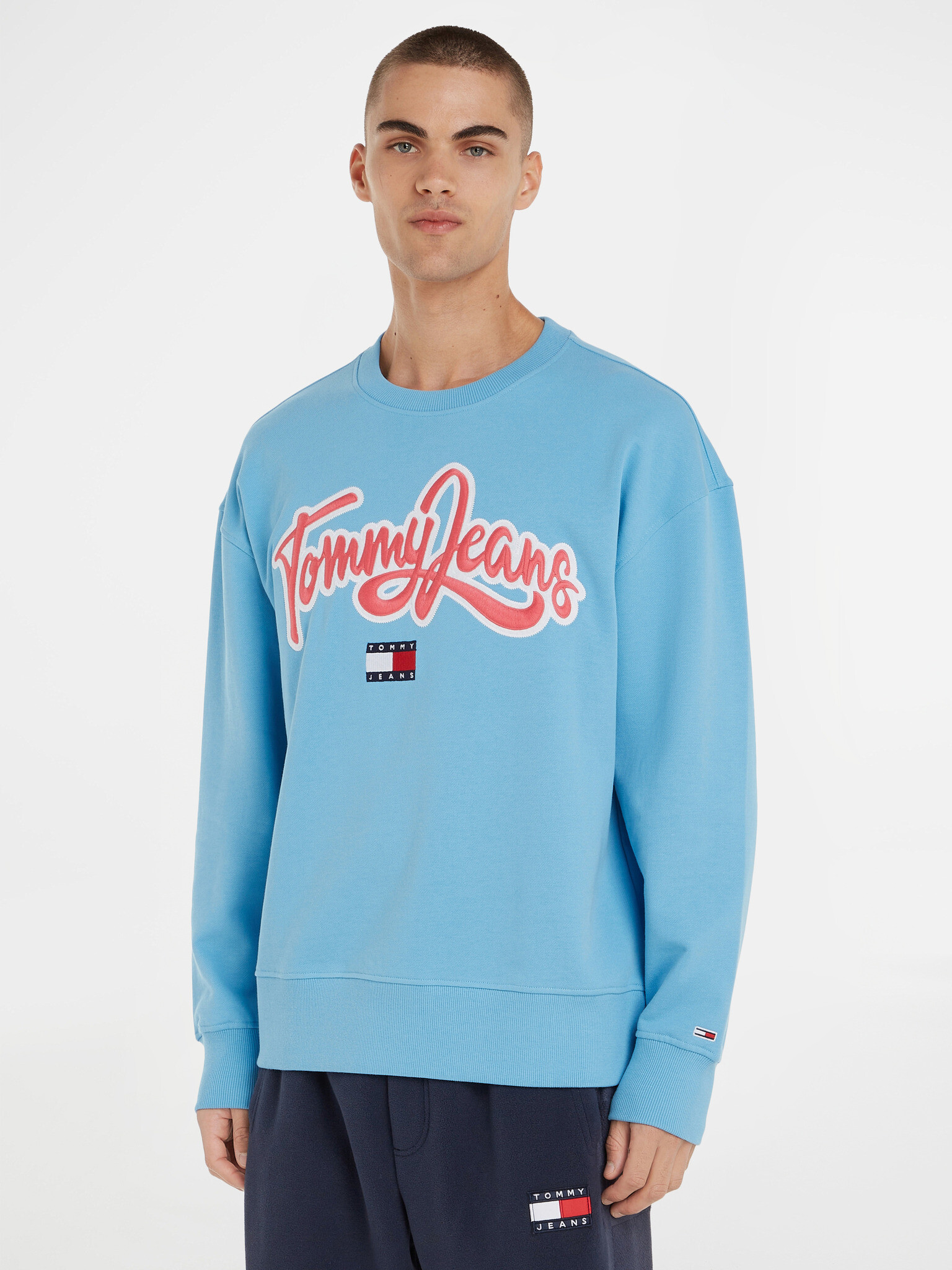 Tommy Jeans College Pop Text Crew Sweatshirt Sin - Pepit.bg