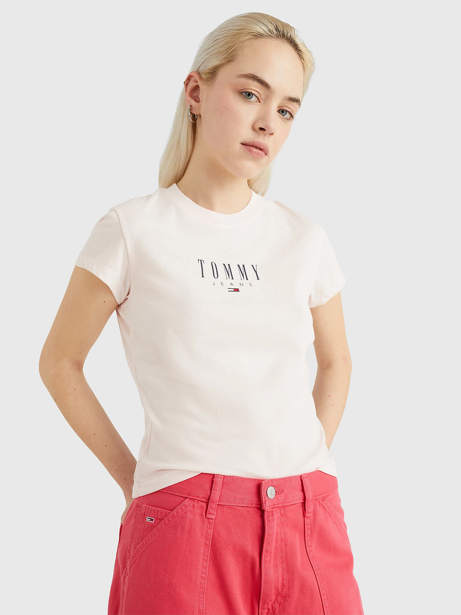 Tommy Jeans Essential T-shirt Rozov - Pepit.bg