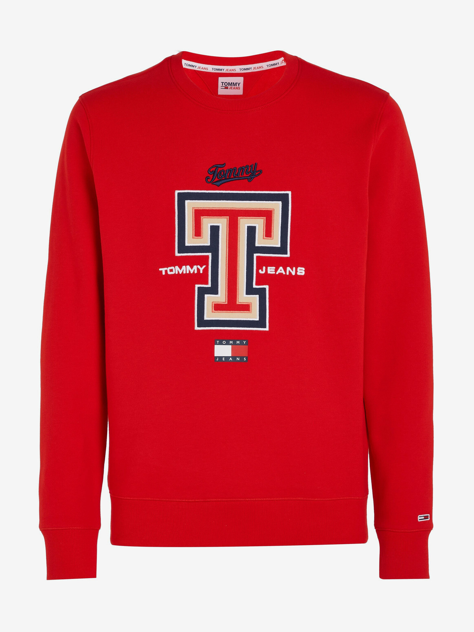 Tommy Jeans Modern Sport T Crew Sweatshirt Cherven - Pepit.bg