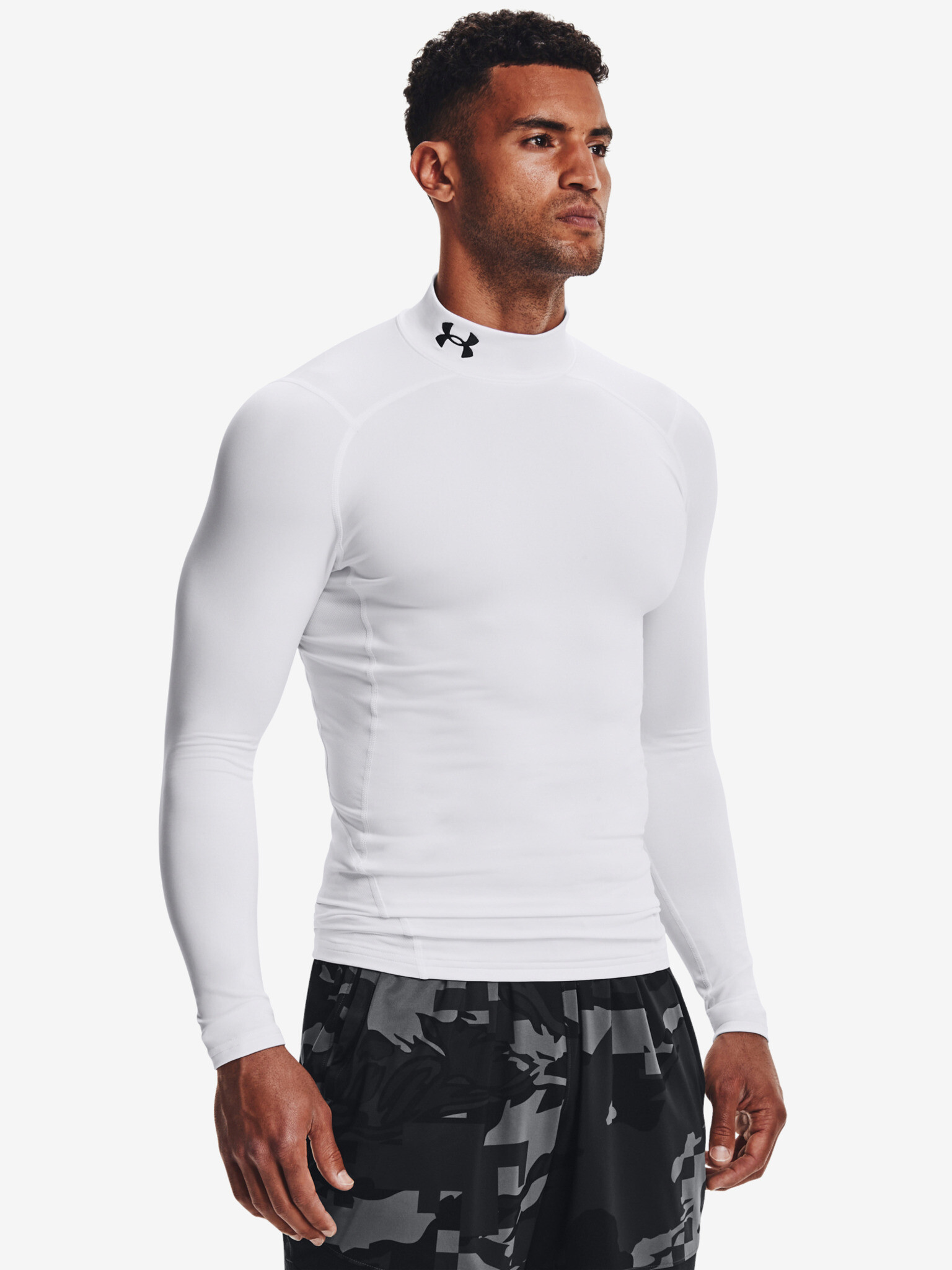 Under Armour CG Armour Comp Mock T-shirt Byal - Pepit.bg