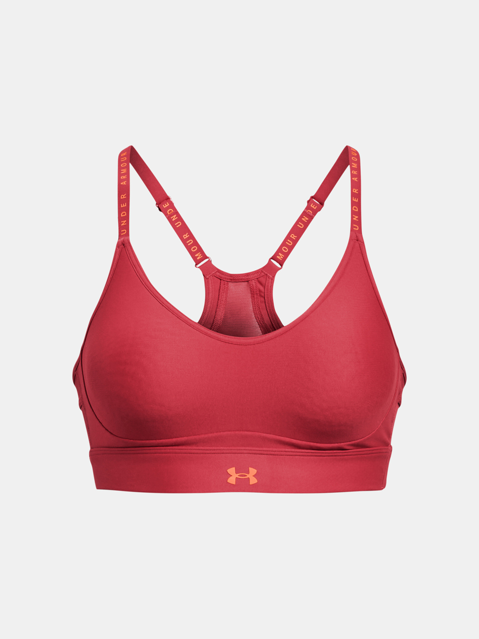 Under Armour Infinity Covered Low-RED Cпортен Сутиен Cherven - Pepit.bg