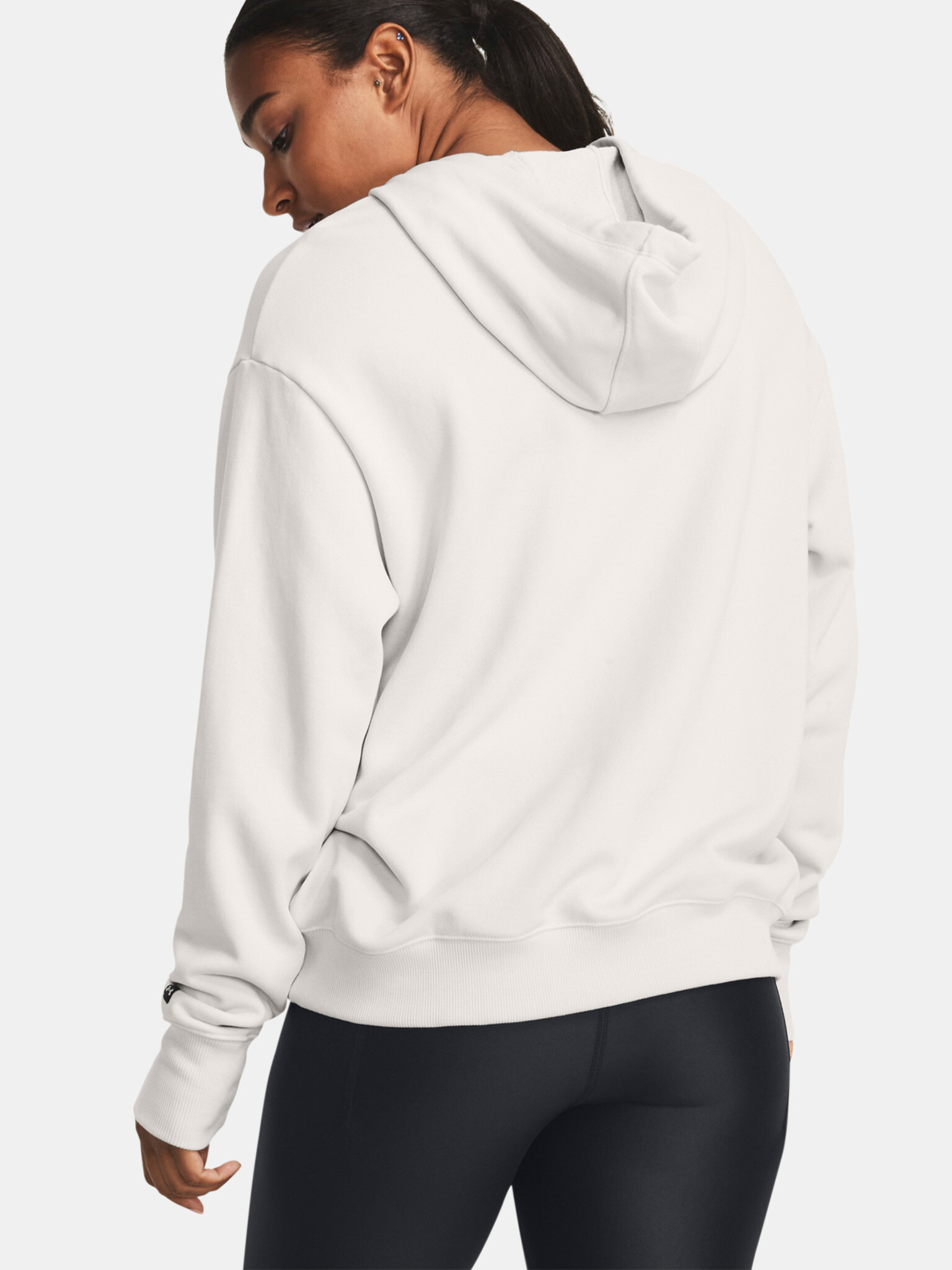 Under Armour Project Rock HW Terry FZ OS Sweatshirt Byal - Pepit.bg