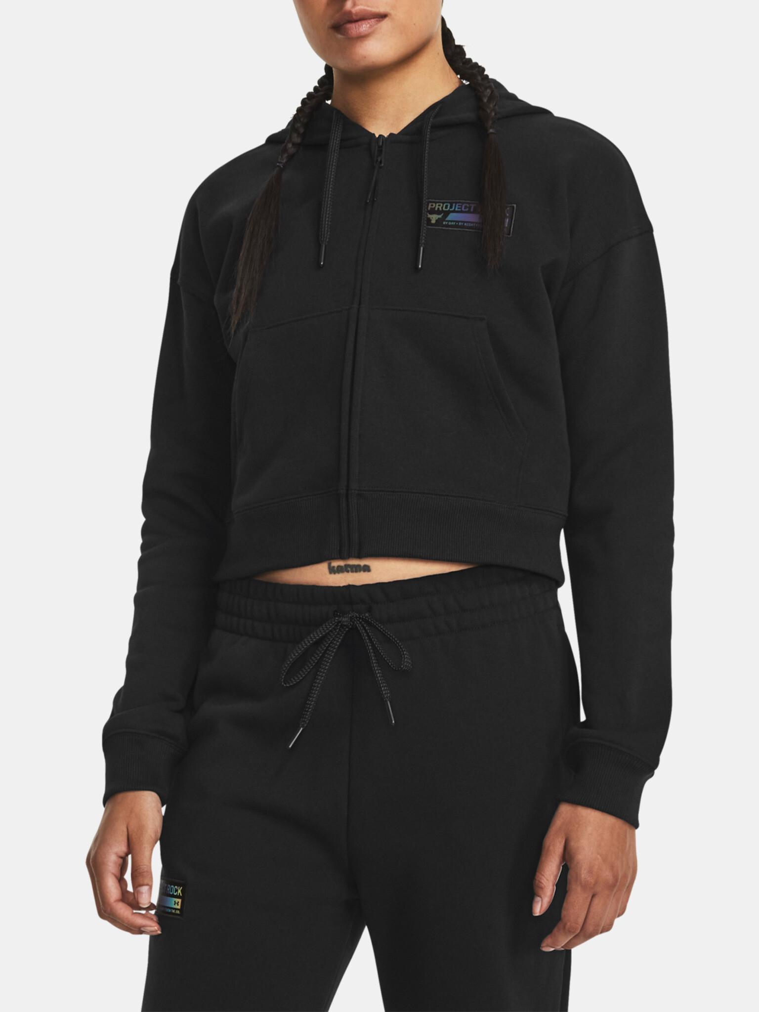 Under Armour Project Rock HW Terry FZ Sweatshirt Cheren - Pepit.bg