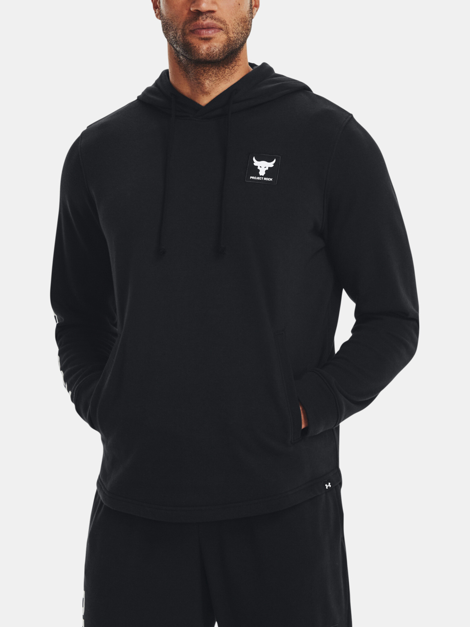 Under Armour Project Rock Terry Hoodie Sweatshirt Cheren - Pepit.bg