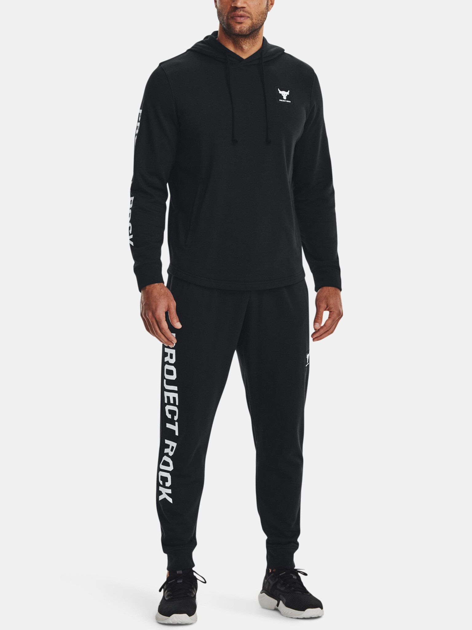 Under Armour Project Rock Terry Hoodie Sweatshirt Cheren - Pepit.bg