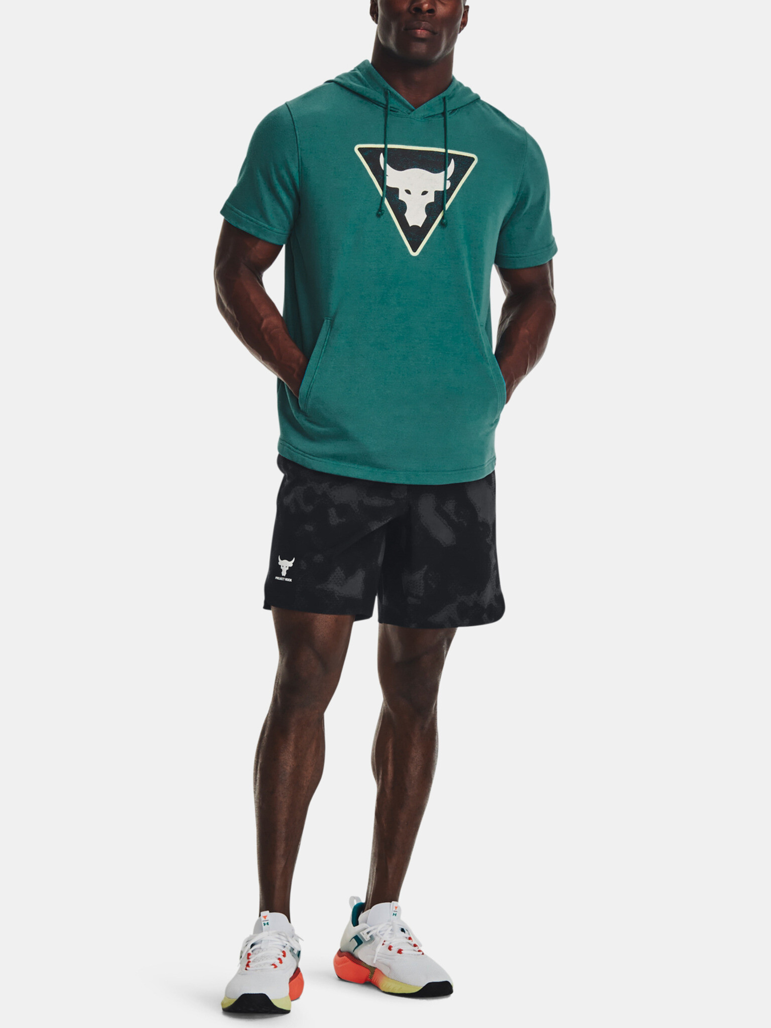 Under Armour Project Rock Terry SS HD Fam Sweatshirt Zelen - Pepit.bg