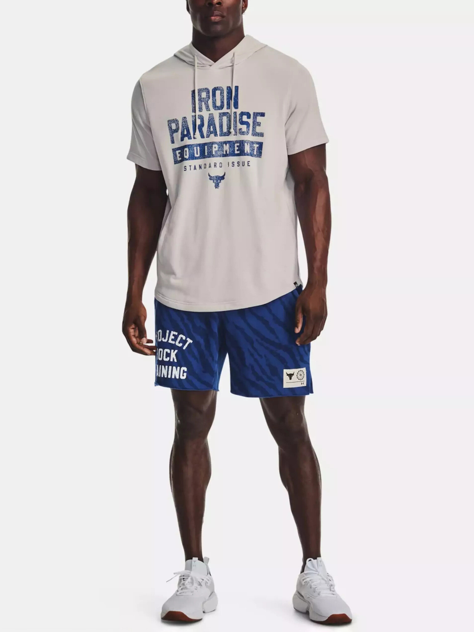 Under Armour Project Rock Terry T-shirt Siv - Pepit.bg