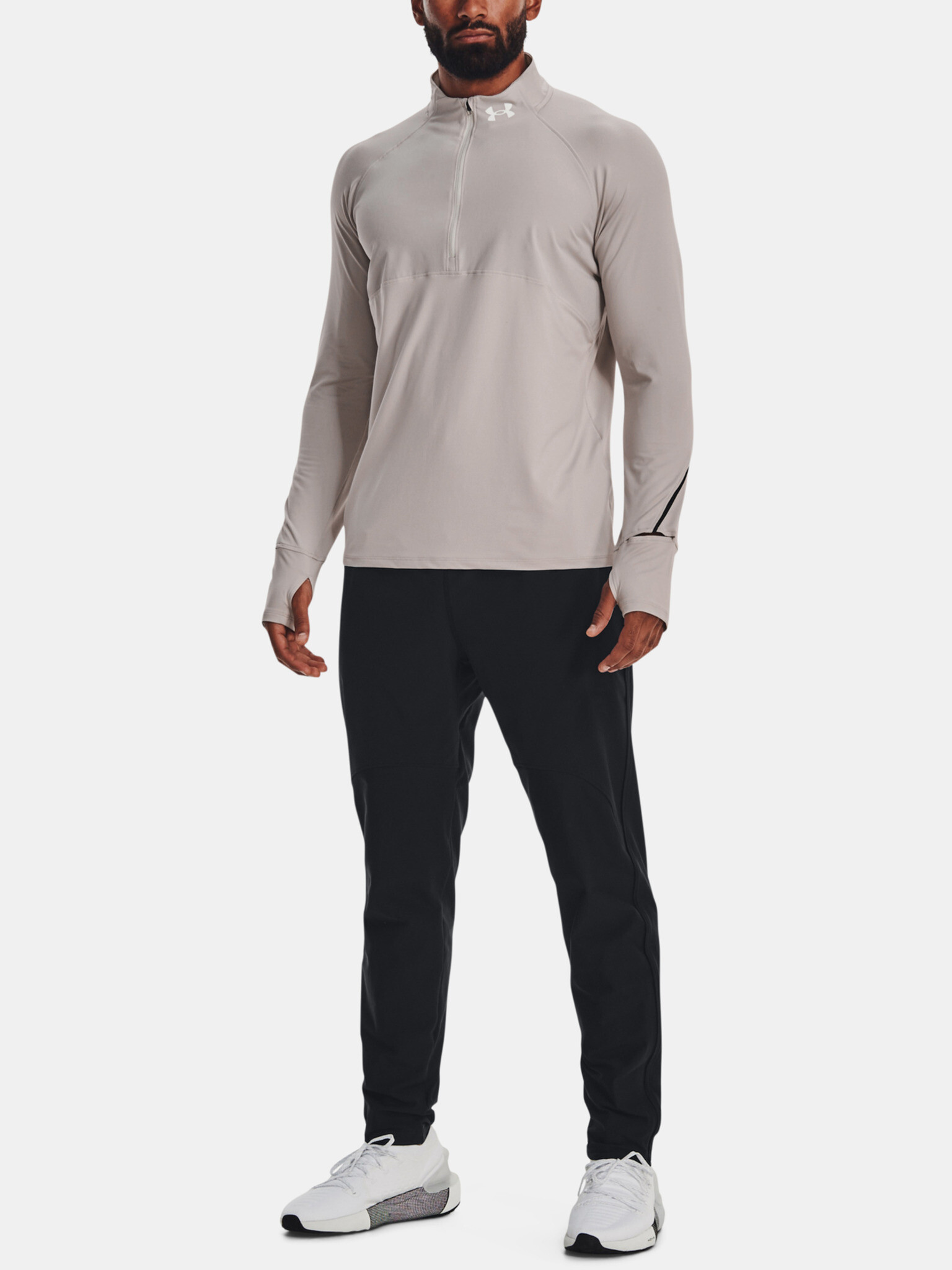 Under Armour Qualifier Run 2.0 HZ Sweatshirt Siv - Pepit.bg