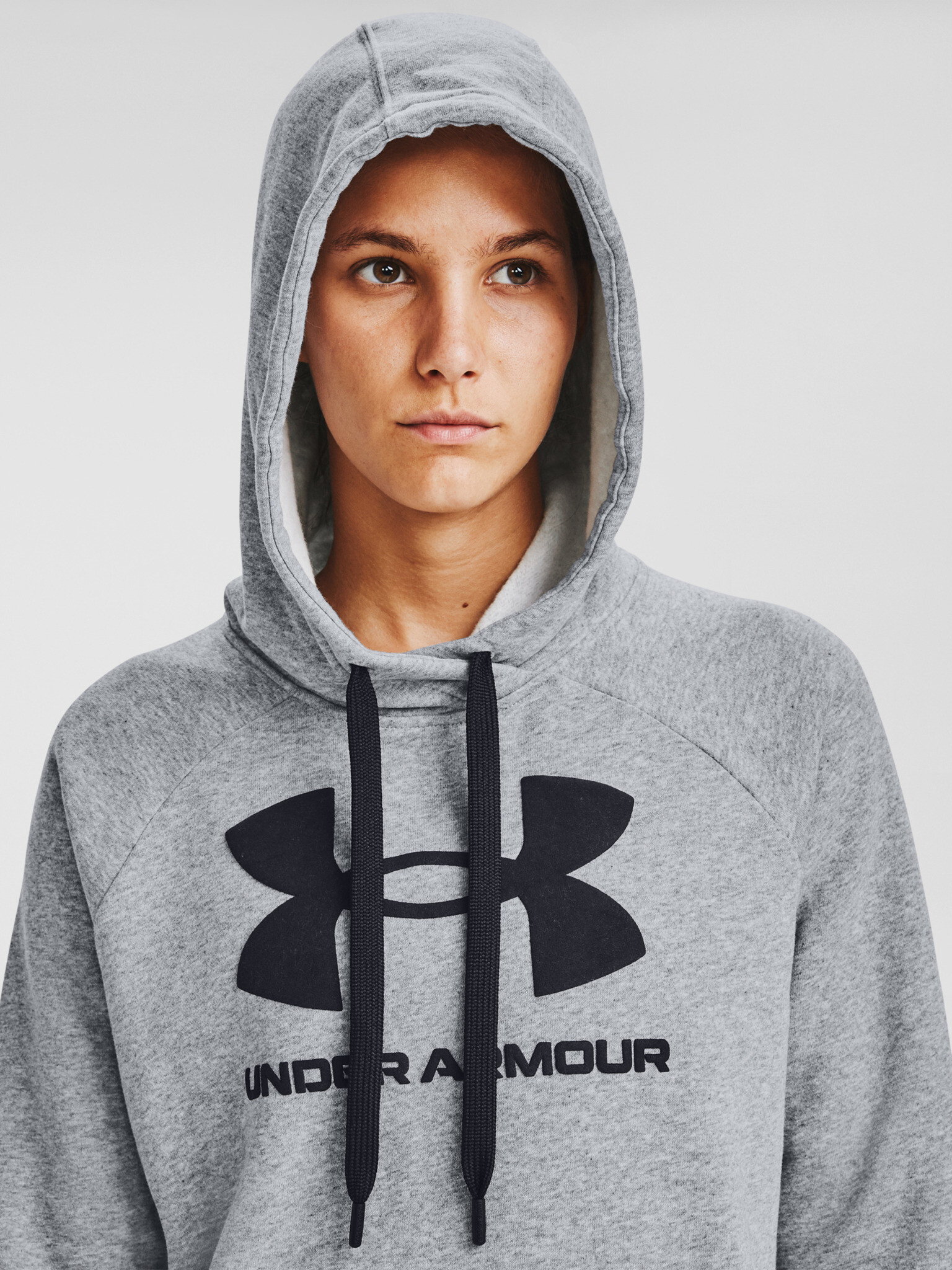 Under Armour Rival Fleece Logo Hoodie Sweatshirt Siv - Pepit.bg